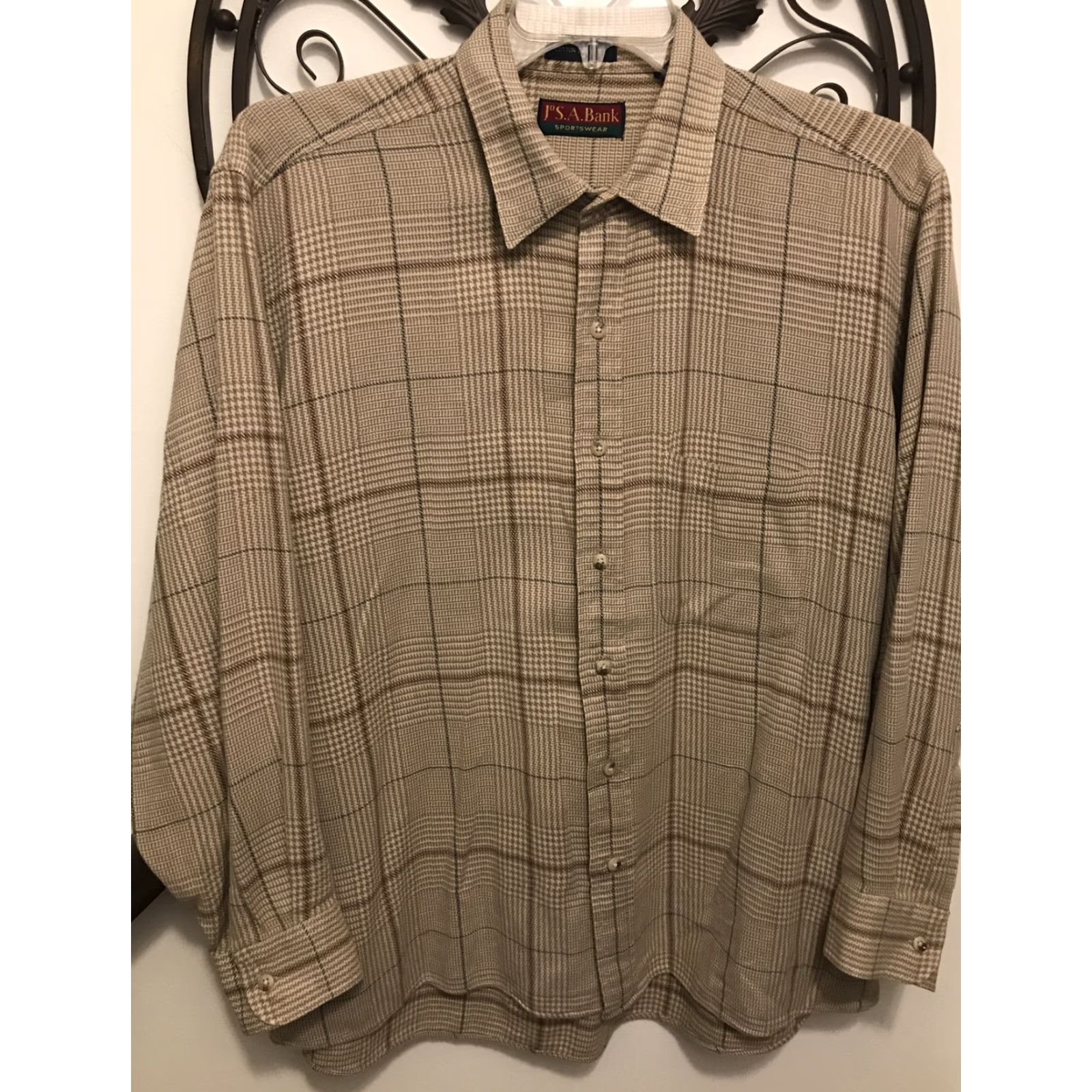 Vintage VINTAGE XL Jos. A. Bank Sportswear Cotton 2x2 Twill Button Up Men's Shirt 100% Cotton Size US XL / EU 56 / 4 - 2 Thumbnail