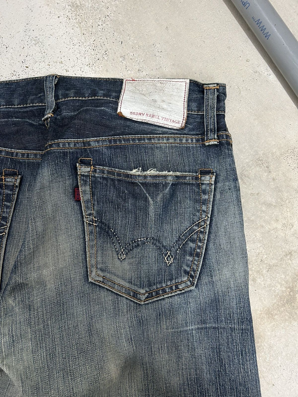 Edwin Edwin 503 Rebel Vintage Japan Washed Denim Whisker Straight Size US 34 / EU 50 - 13 Thumbnail