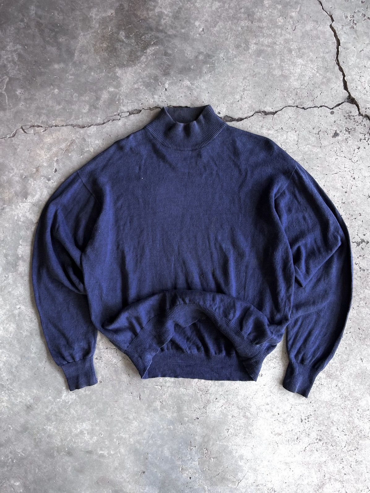 Issey Miyake Vintage 80s TÊTE HOMME Katoh Kazutaka Mock Neck Sweater Size US M / EU 48-50 / 2 - 1 Thumbnail