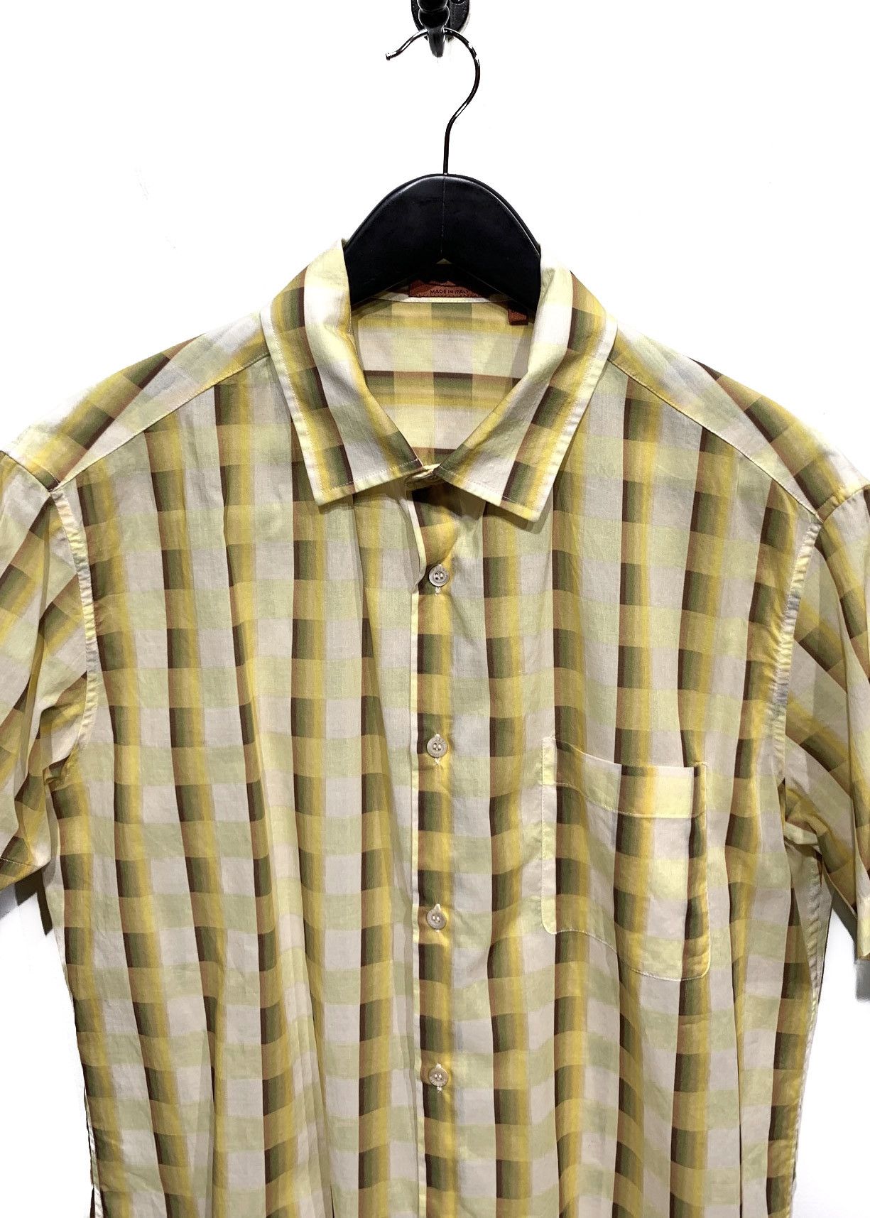 Missoni Missoni Yellow Short Sleeves Pocketed Buttoned Shirt Size US L / EU 52-54 / 3 - 5 Thumbnail