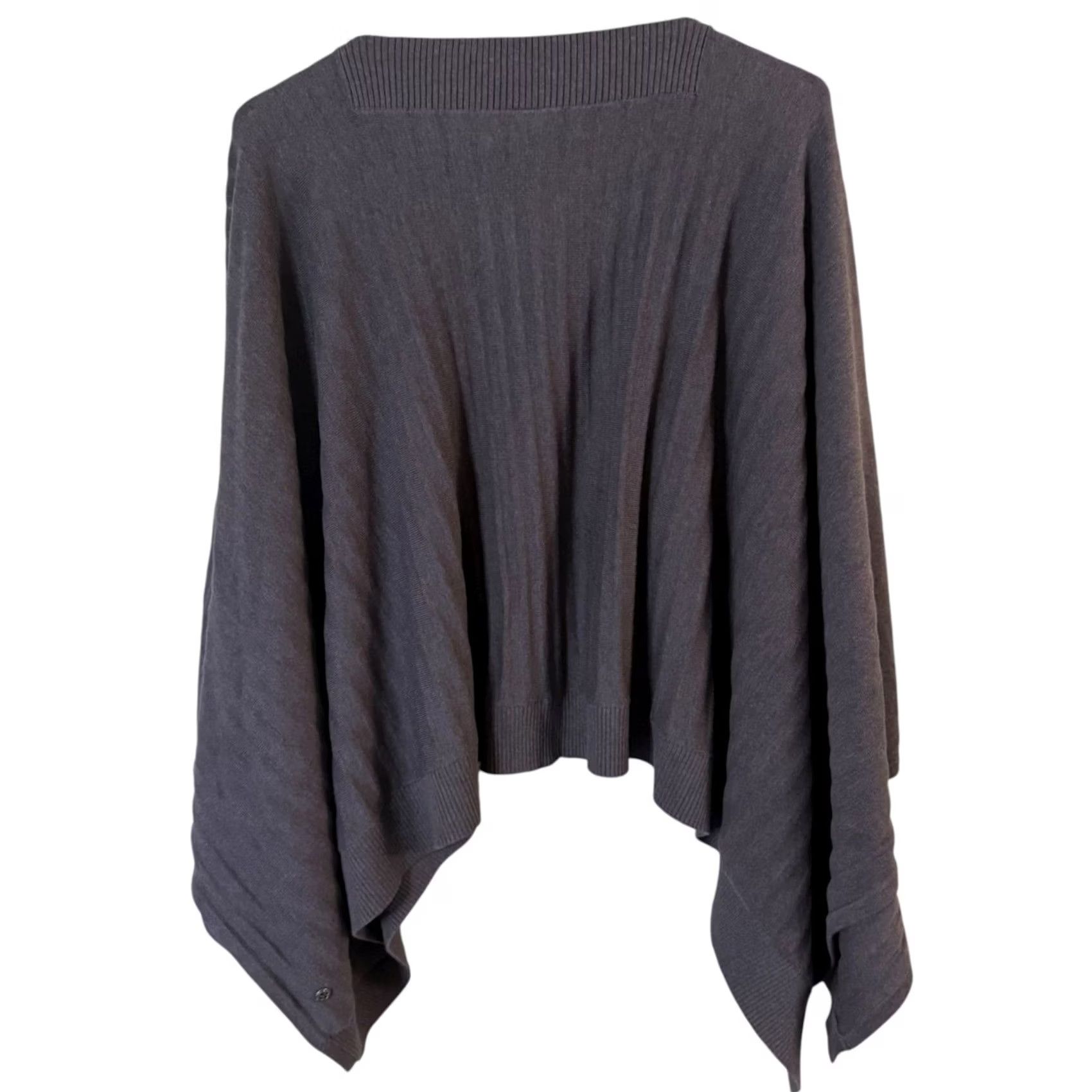Lululemon Lululemon Sweater Womens L Gray Forward Flow Cape Poncho One Size Cotton Silk Knit NEW Size L / US 10 / IT 46 - 4 Thumbnail