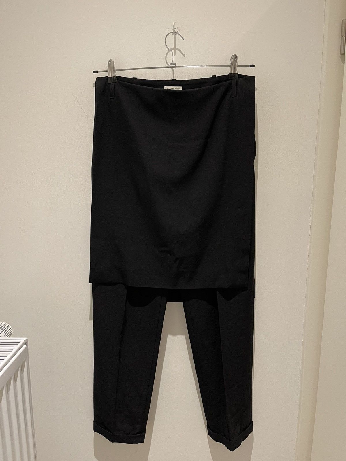 Dries Van Noten Dries Van Noten Black Mixed Wool Hybird Skirt Trousers Size US 30 / EU 46 - 2 Thumbnail