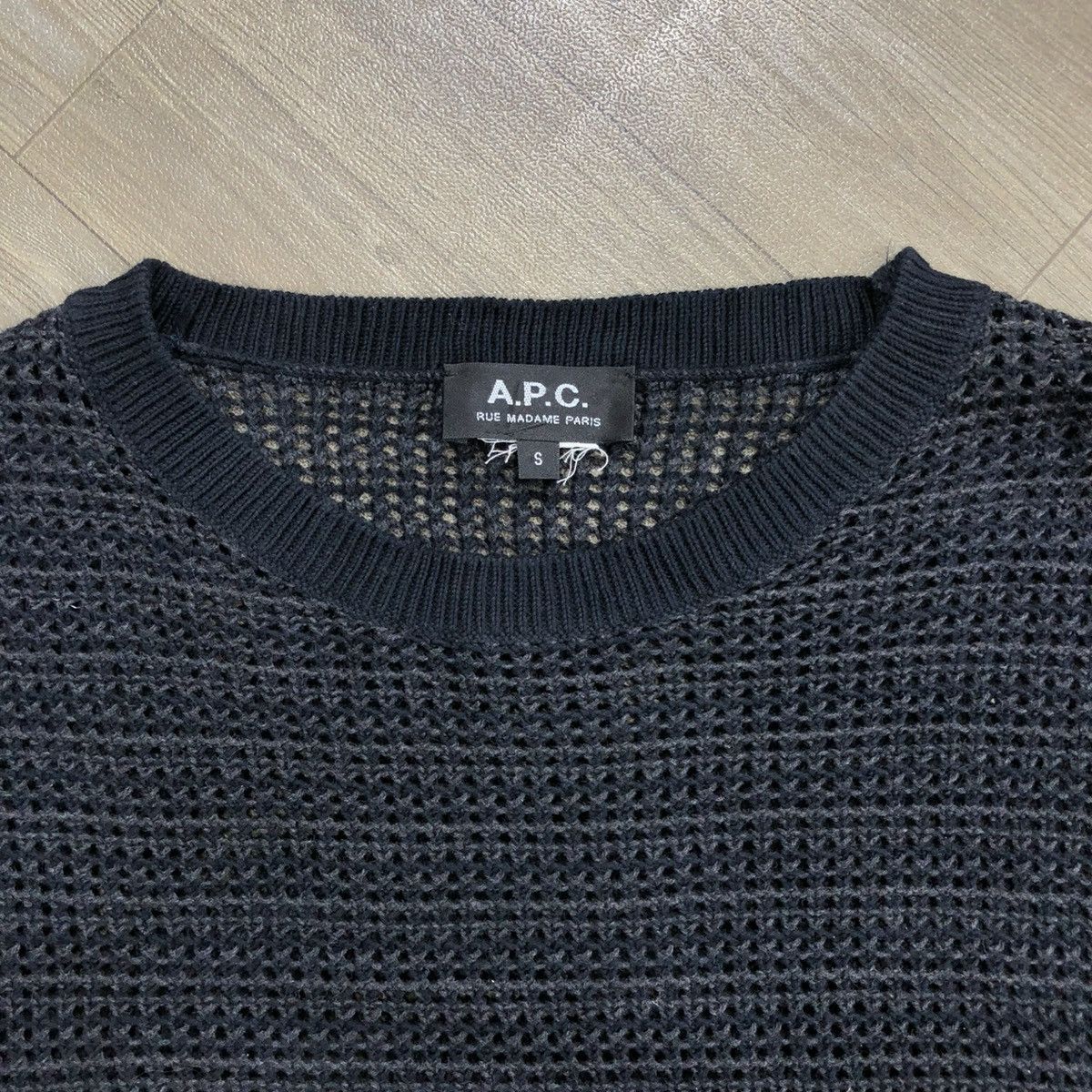 A.P.C. × Designer × Vintage Vintage A.P.C. Semi-Sheer Transparency Knit Sweater Grunge Size US S / EU 44-46 / 1 - 3 Thumbnail