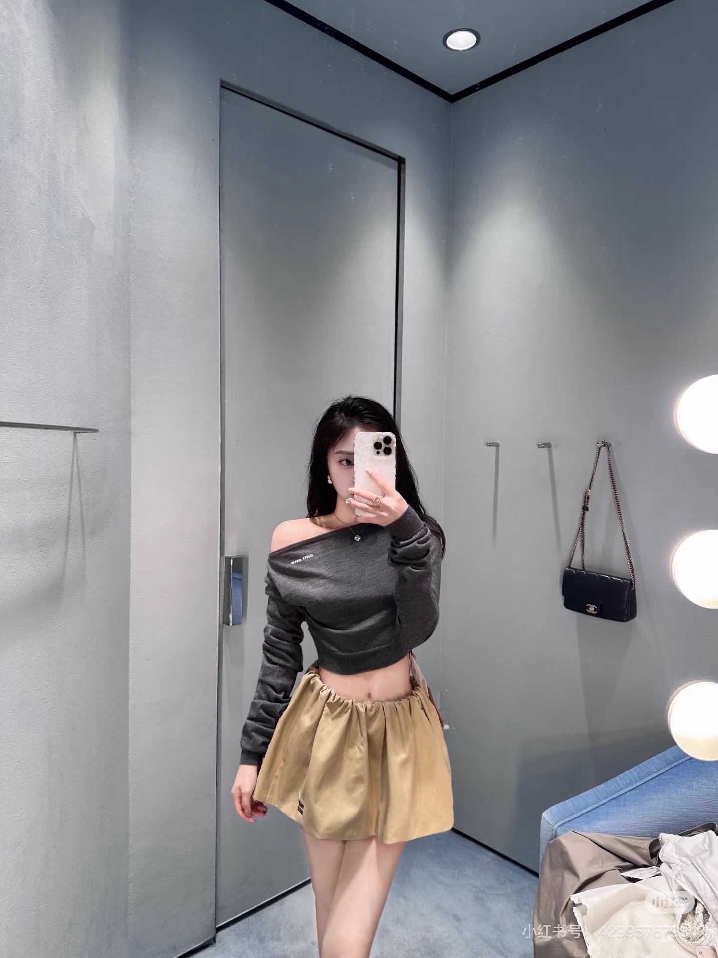 Miu Miu Miumiu Gray Logo One-Shoulder Knit Top 38 99 New Size XS / US 0-2 / IT 36-38 - 8 Thumbnail