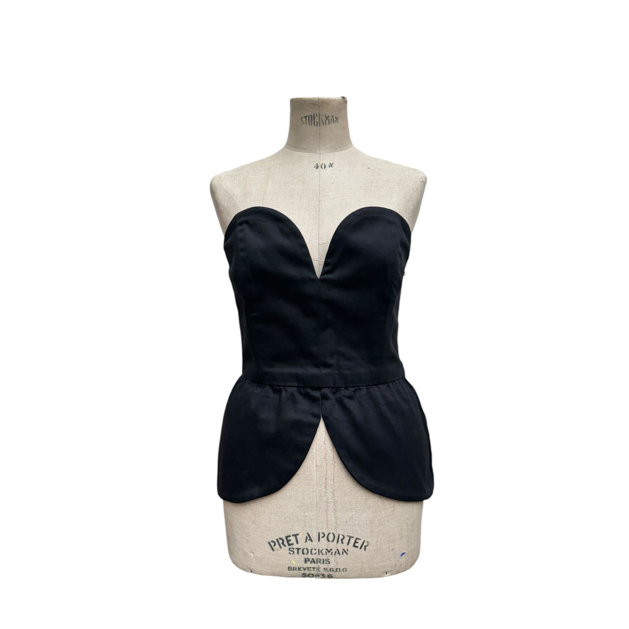 Yves Saint Laurent Vintage 1970s Black Bustier Top Size M / US 6-8 / IT 42-44 - 1 Thumbnail