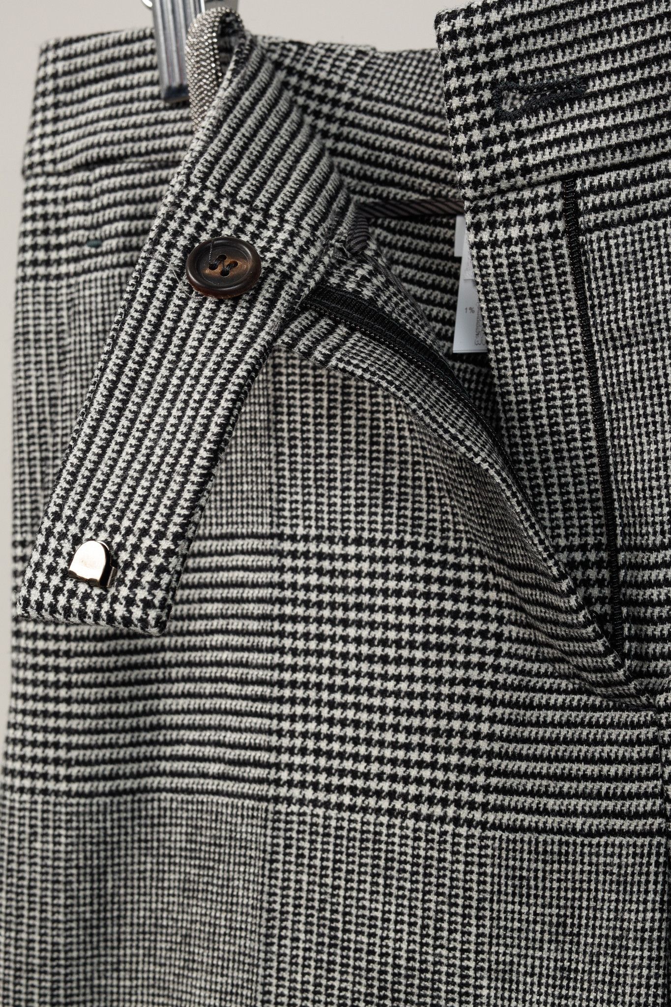 Brunello Cucinelli Brunello Cucinelli Houndstooth Wool Cigarette pant w/ Monili Size 27" / US 4 / IT 40 - 10 Thumbnail