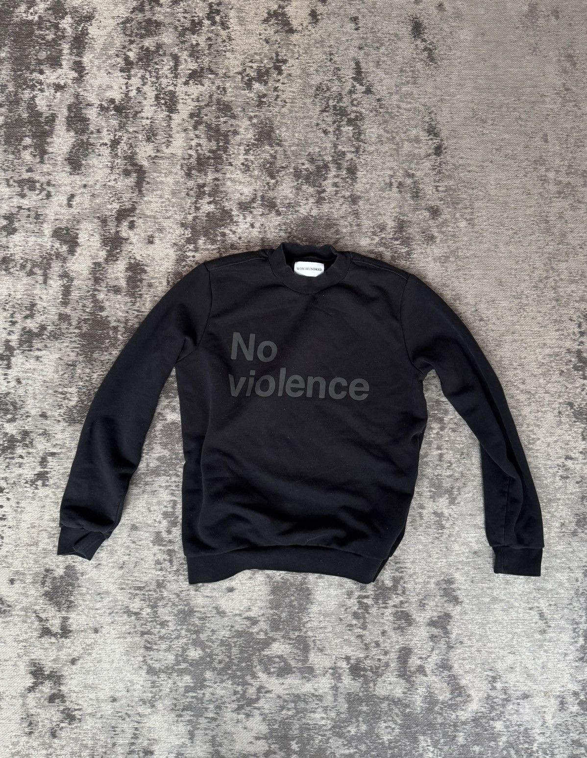 Won Hundred Won Hundred No Violence Sweatshirt - Black - Size M Size US M / EU 48-50 / 2 - 1 Thumbnail