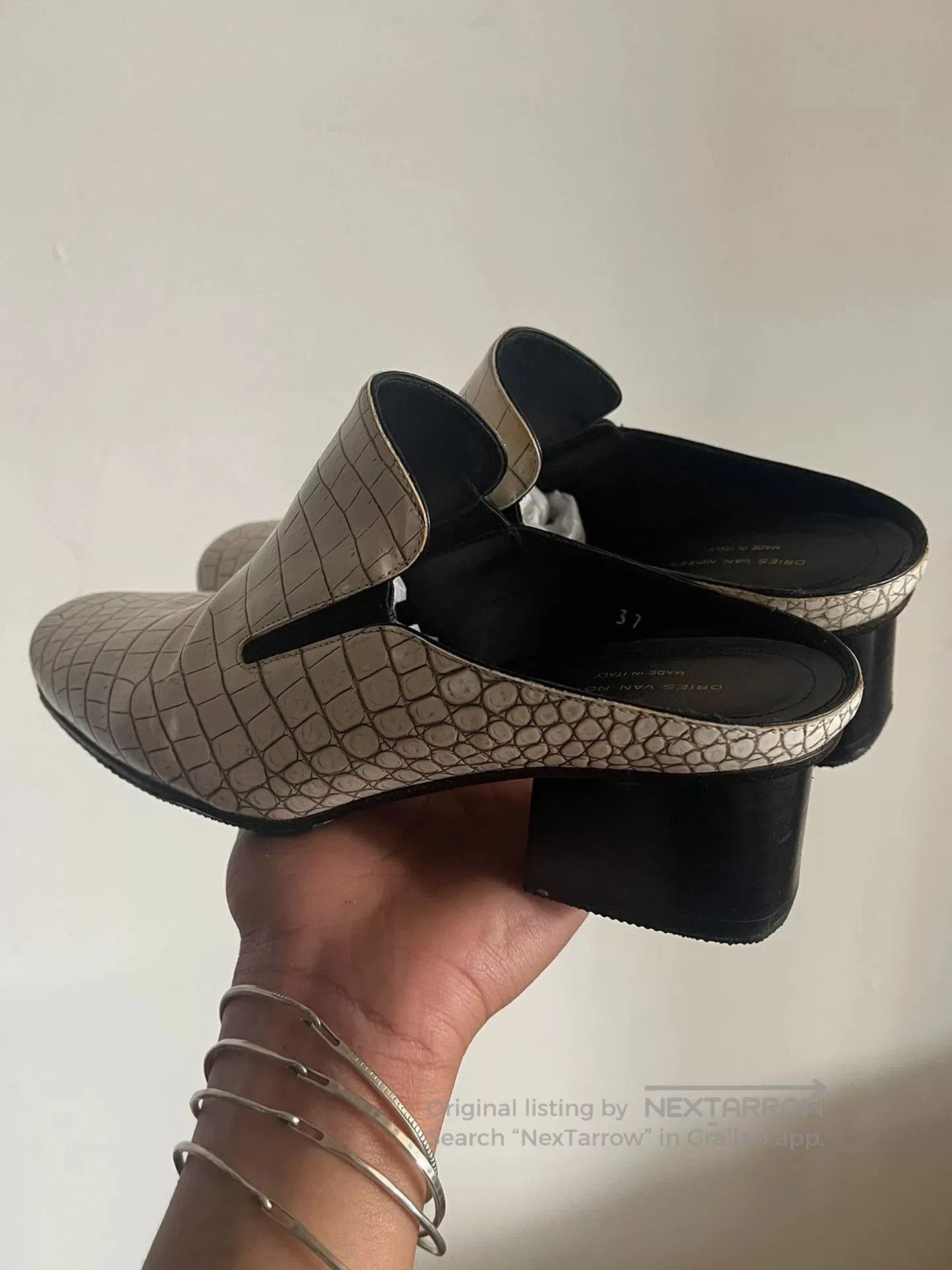 Dries Van Noten Dries Van Noten Beige Croc Patent Mules. Size US 6 / IT 36 - 3 Thumbnail