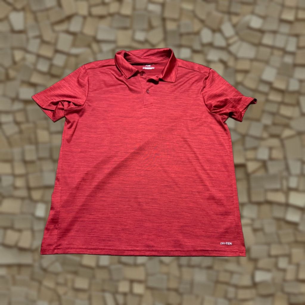 Tek Gear Tek Gear DryTek Shirt Men L Red Polo Short Sleeve 1/4 Button Collared Modern Sports Moisture Wicking Casual Activewear Golf Walking Size US L / EU 52-54 / 3 - 1 Thumbnail