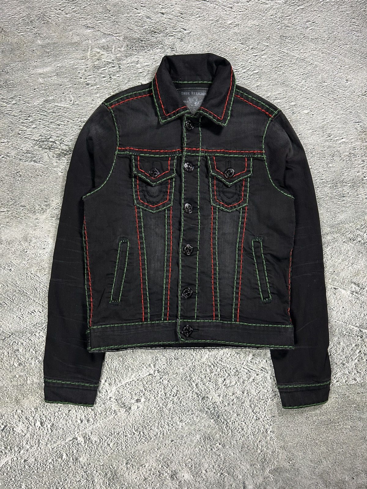 True Religion True Religion denim jacket trucker black green red Size US S / EU 44-46 / 1 - 1 Thumbnail