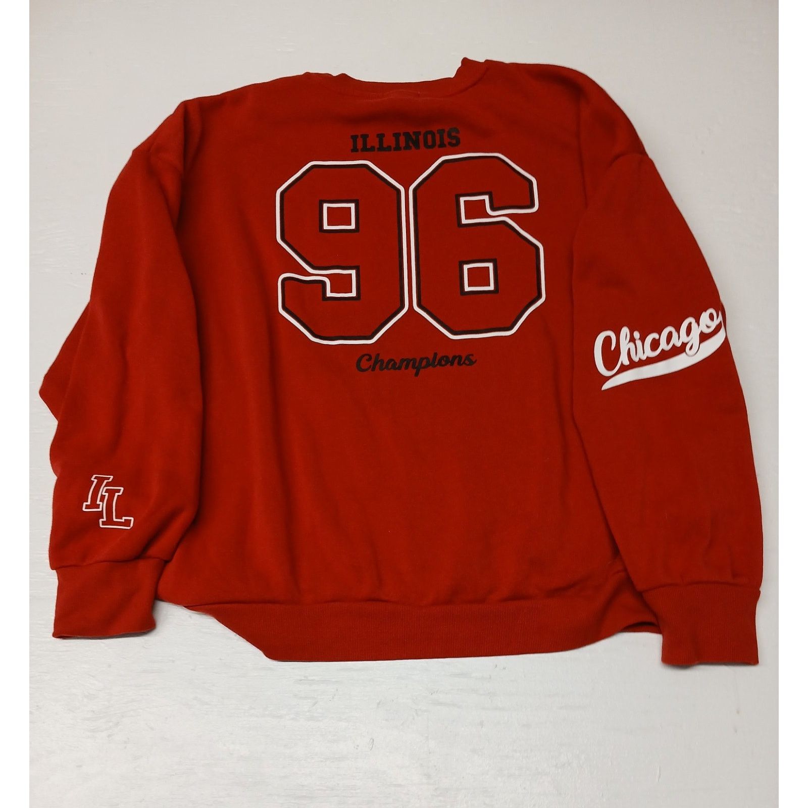 & Other Stories Better Together Red Chicago Illinois Pullover Sweatshirt Size L / US 10 / IT 46 - 6 Thumbnail