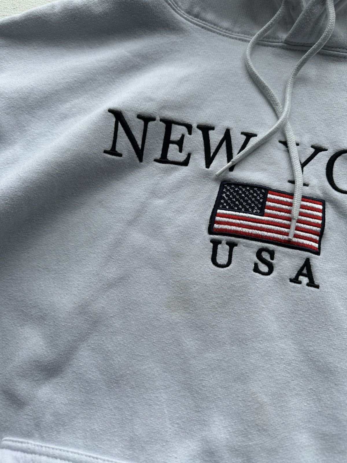 Vintage 🚨CRAZY USA FLAG NEW YORK DISTRESSED PAINTED STATE Size US XL / EU 56 / 4 - 5 Thumbnail