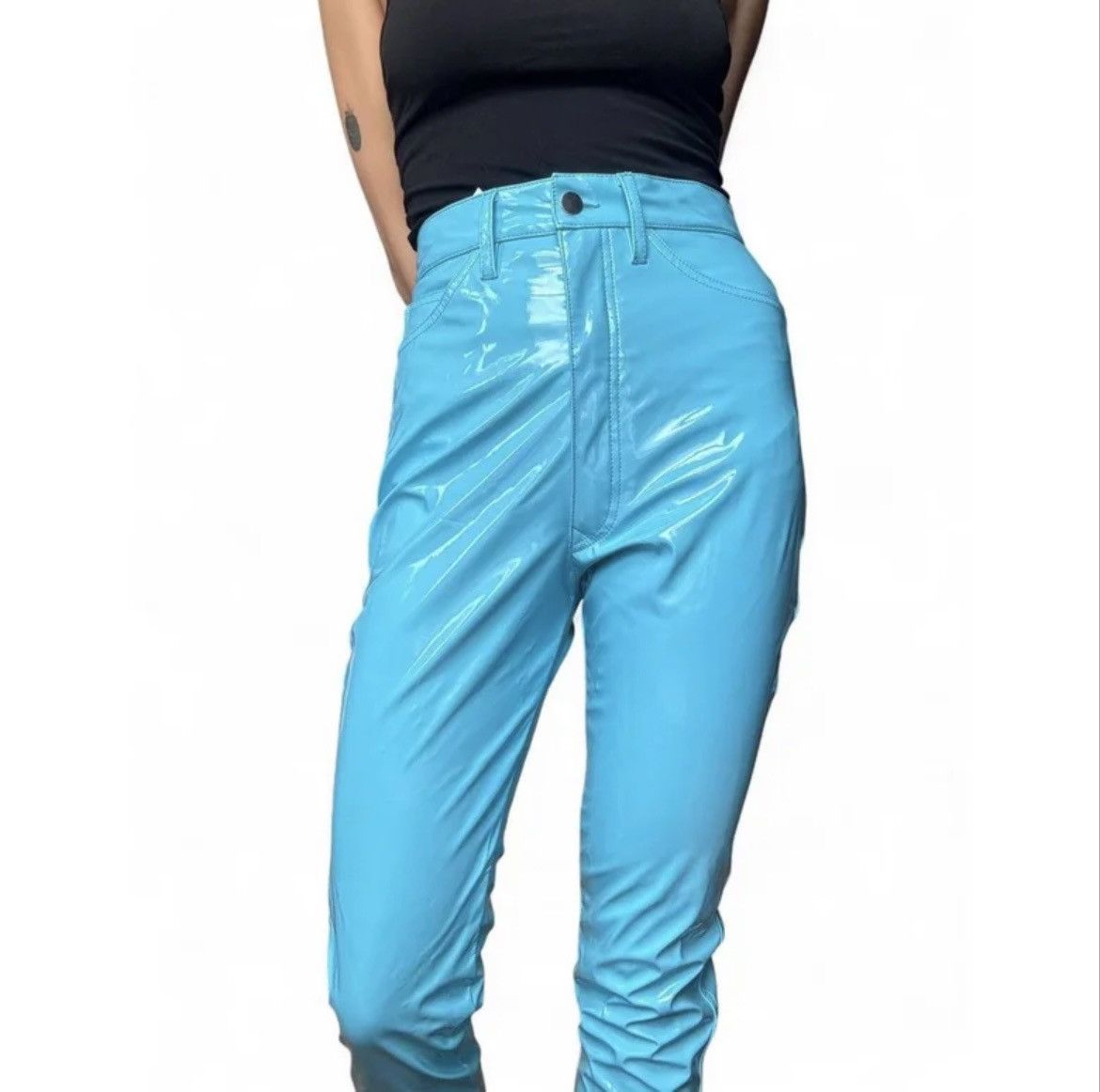 Maison Margiela Maison Margiela Blue Vinyl Trousers - SS19 Runway Size 28" / US 6 / IT 42 - 5 Thumbnail