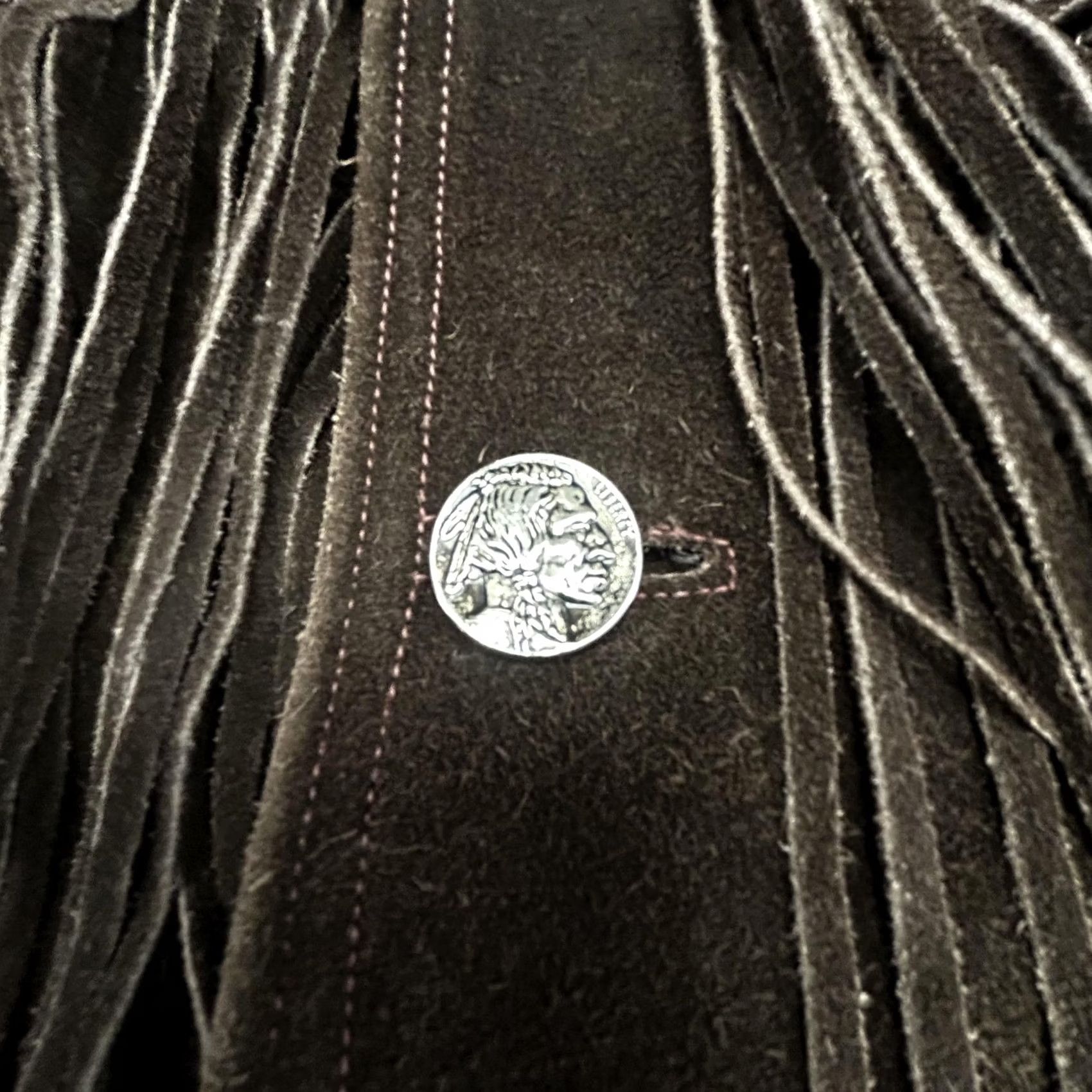 Vintage VINTAGE Suede Leather Fringe Jacket Mens Medium Brown Western Native Rancher 40s Jacket Coat Size US M / EU 48-50 / 2 - 7 Thumbnail