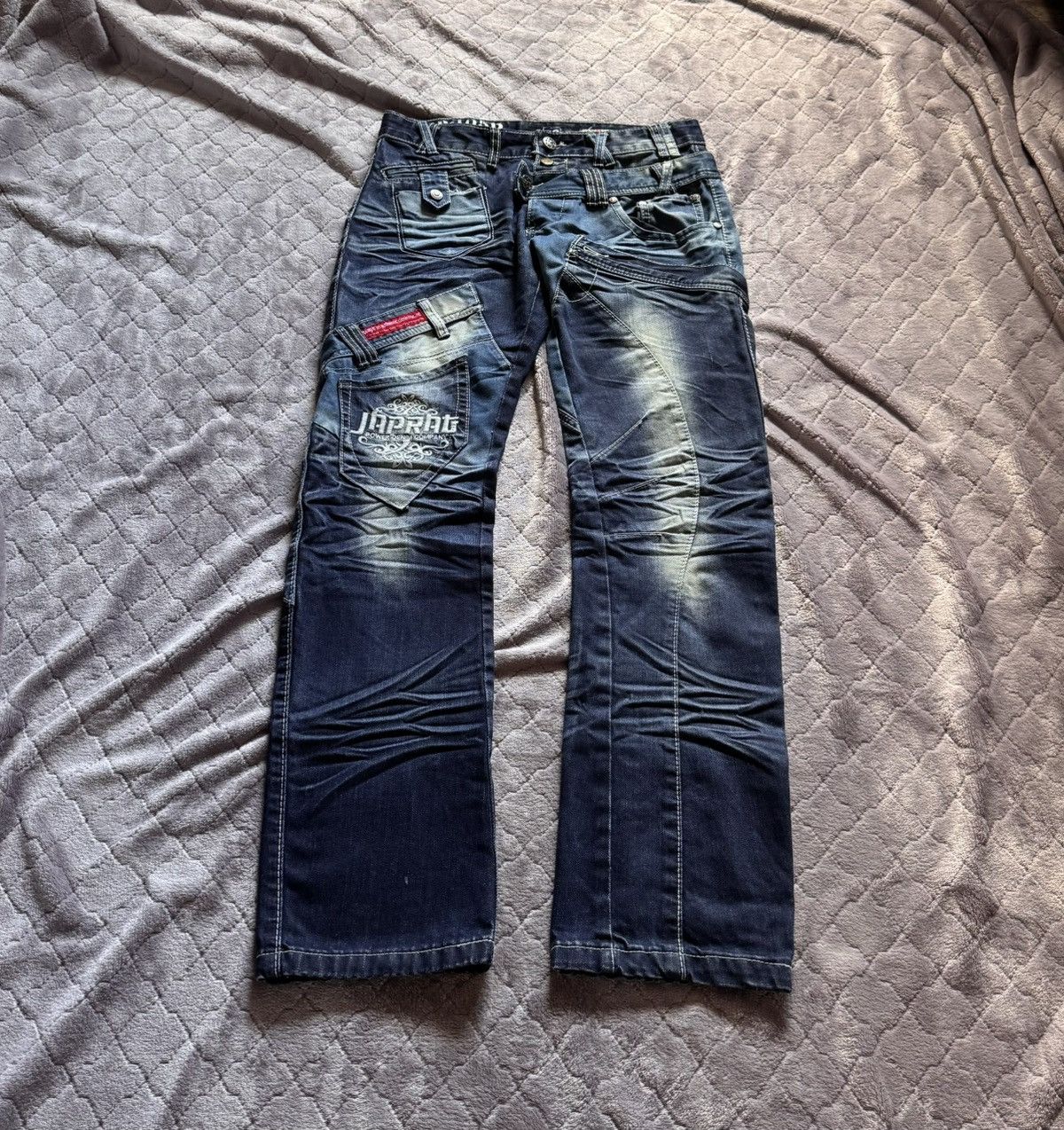 Japanese Brand Vintage y2k Japrag Okishana Samoki Denim Pants Size US 30 / EU 46 - 1 Thumbnail