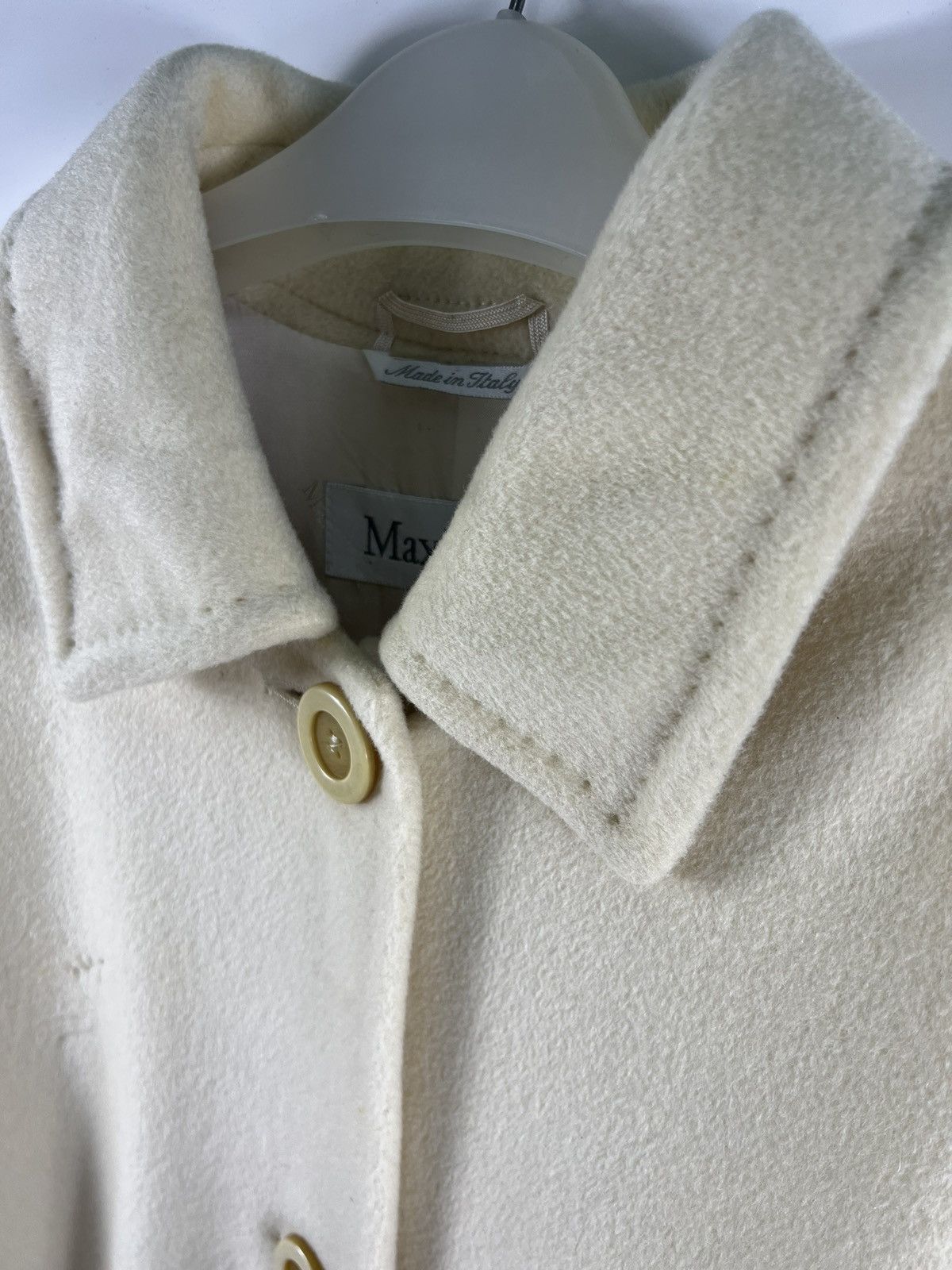 Max Mara × Weekend Max Mara 🔥 MAX MARA LUXURY CREAM WHITE OVER COAT🔥 Size L / US 10 / IT 46 - 4 Thumbnail