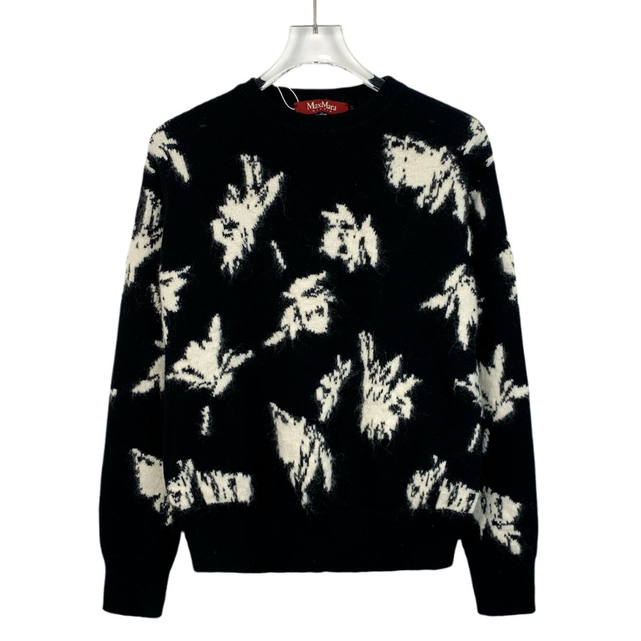 Max Mara Max Mara Studio Black & White Leaf Pattern Sweater Size 50 A Size S / US 4 / IT 40 - 1 Thumbnail