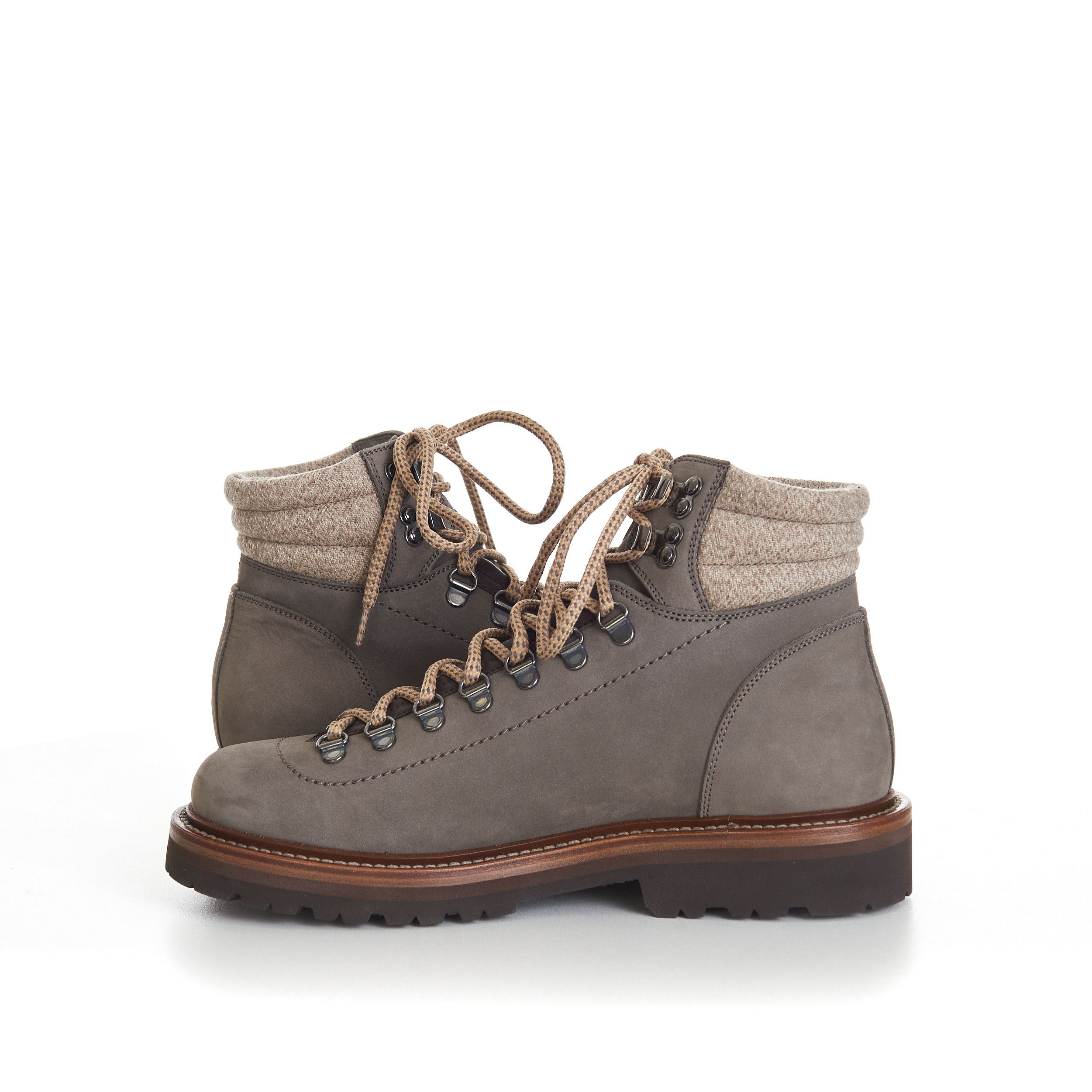 Brunello Cucinelli Nubuck Mountain-Style Boots With Wool Diagonal Insert Size US 7 / EU 40 - 9 Thumbnail