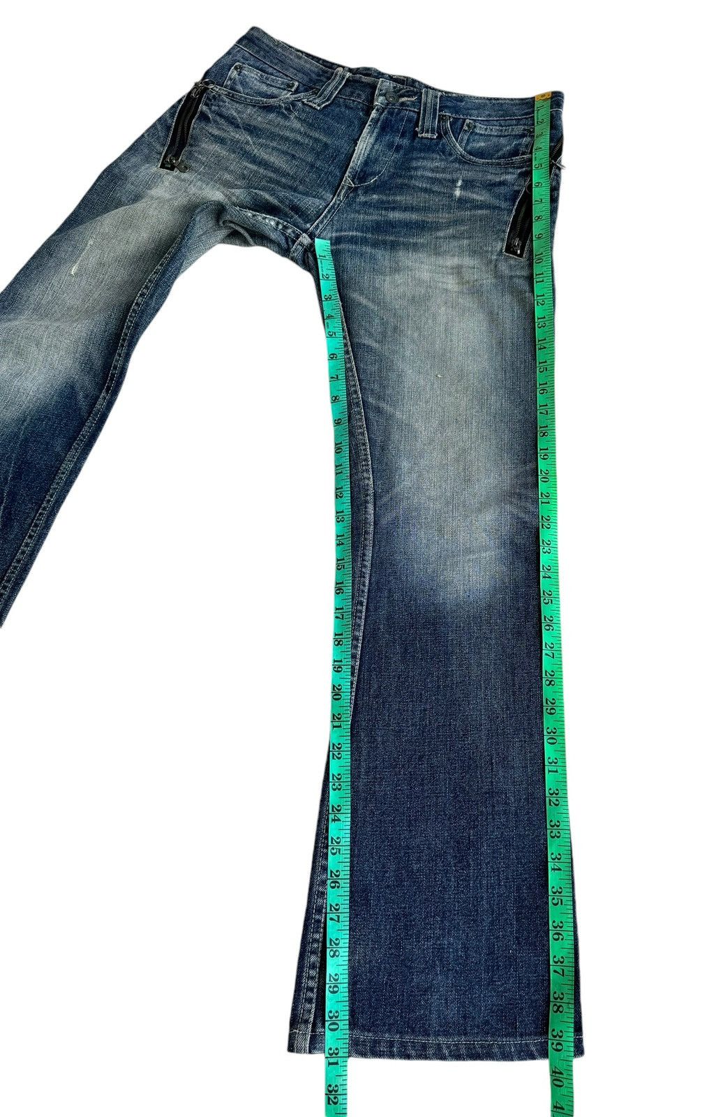 semanticdesign ⚡️⚡️Vintage Semantic Design Distressed Super Flare Jeans Size US 33 - 19 Thumbnail