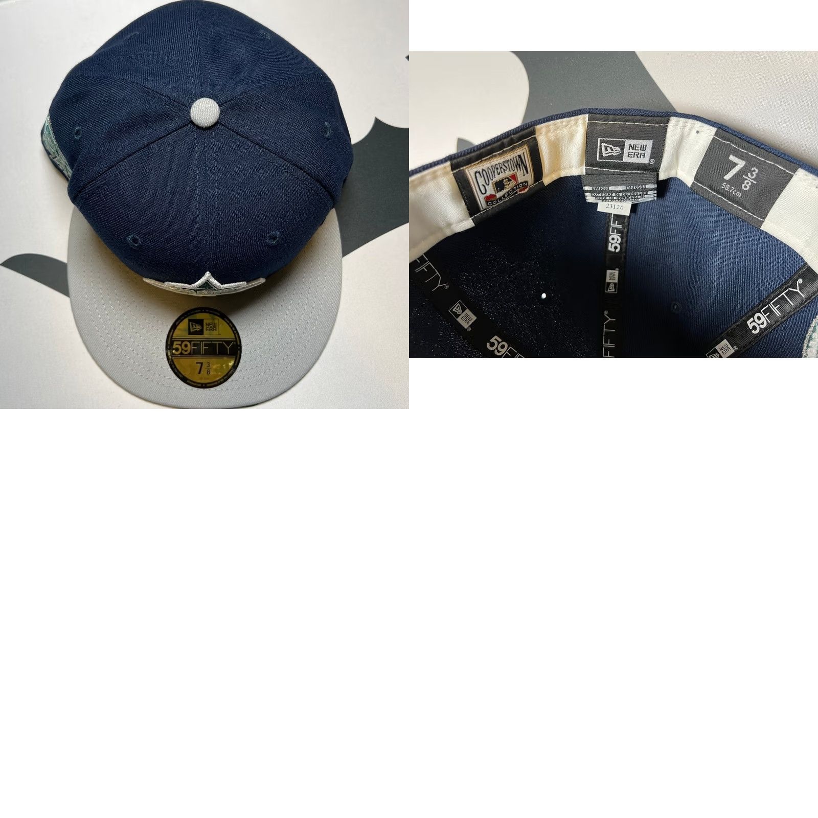 New Era VINTAGE New Era 59FIFTY Fitted Hat Mens 7 3/8 Navy Anaheim Angels 50th Anniversary Patch Size ONE SIZE - 8 Thumbnail
