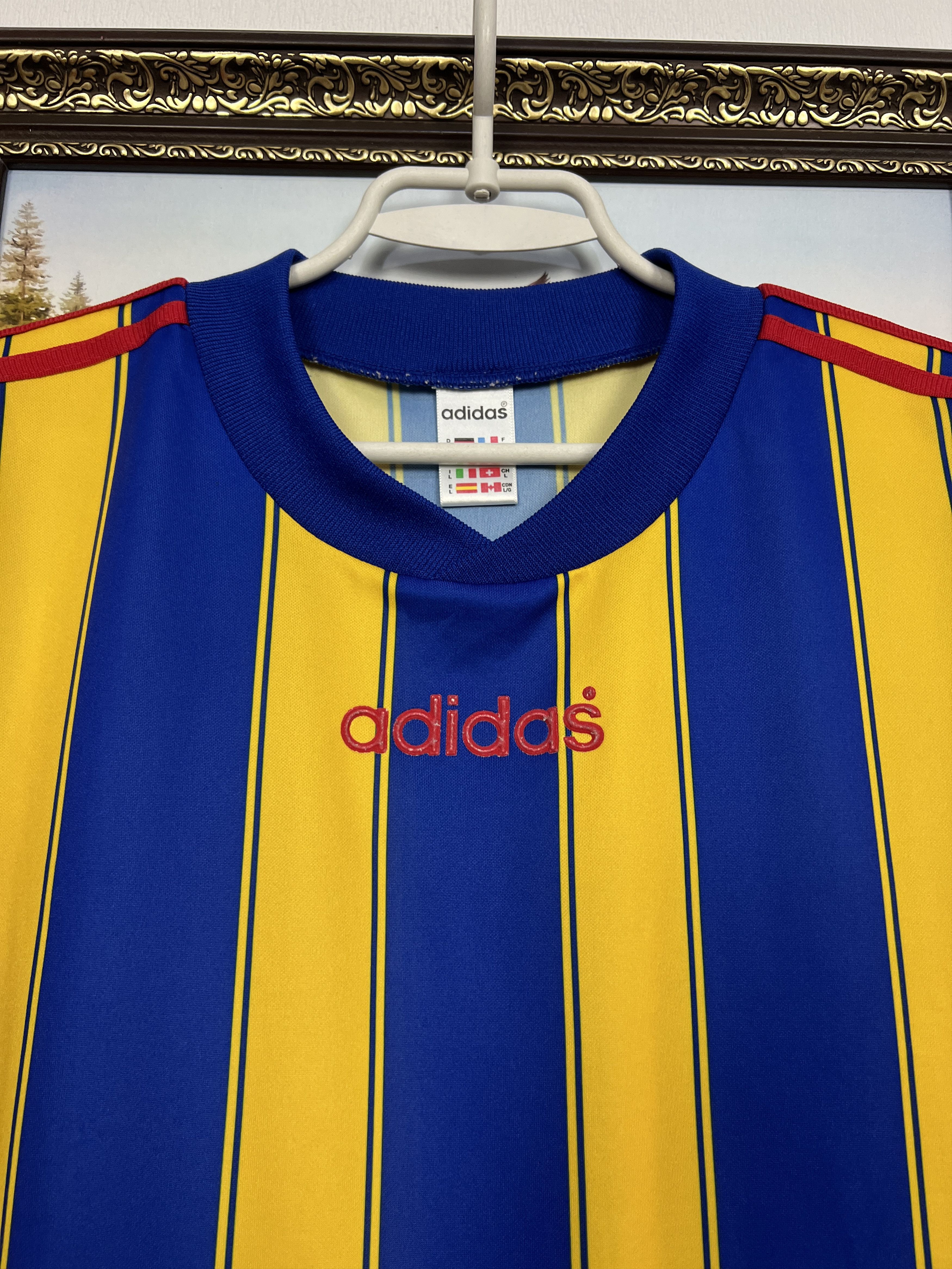 Adidas Vintage Football Template Shirt Soccer Long Sleeve Jersey Size US L / EU 52-54 / 3 - 3 Thumbnail