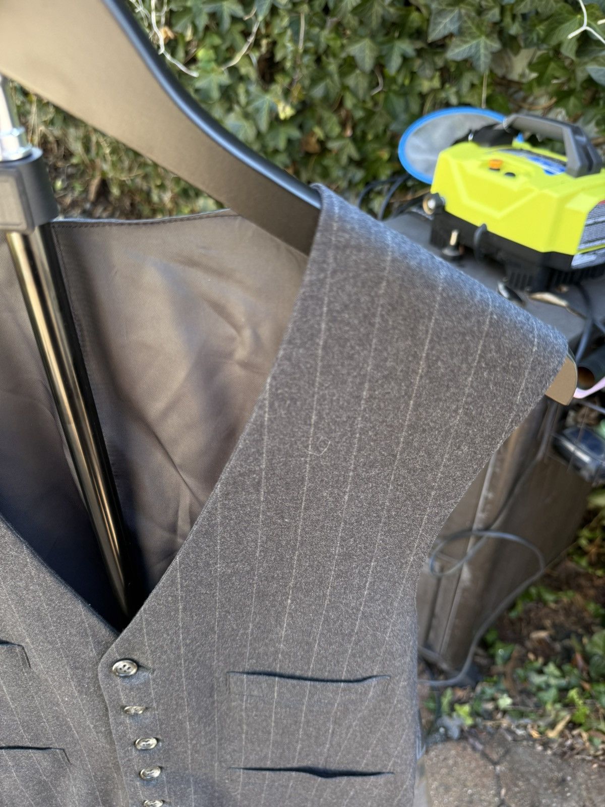 Hart Schaffner Marx Hart Schaffner Marx Custom Two Piece Grey Stripped Suit Size 42L - 11 Thumbnail