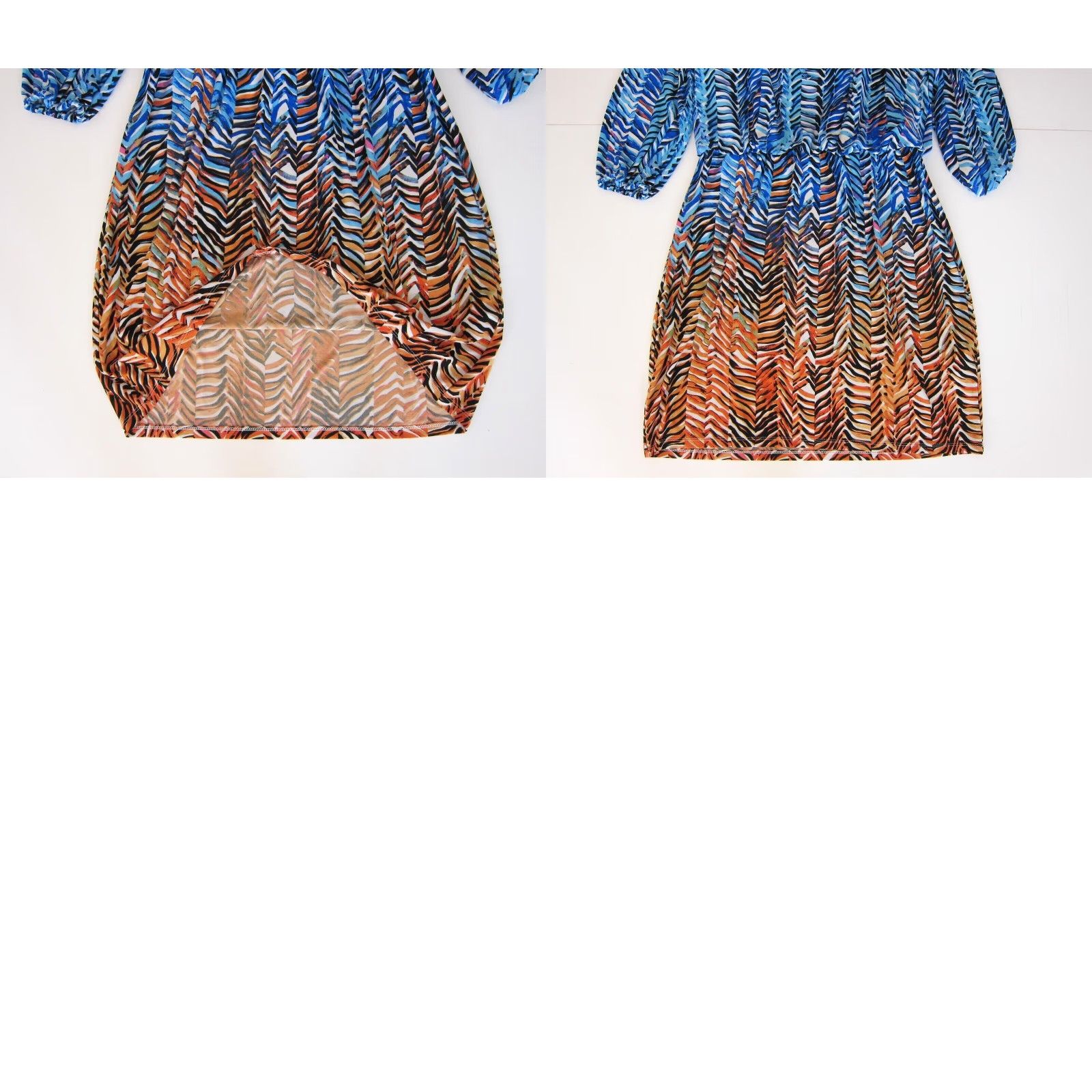 MAGGY LONDON Maggy London Blue Orange White Chevron Stretch Long Sleeve Sheath Dress 14 Size XL / US 12-14 / IT 48-50 - 8 Thumbnail