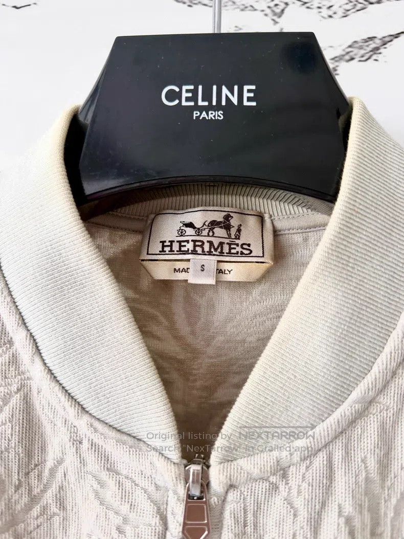 Hermes Hermes Gray brushed knitted baseball jacket Size S / US 4 / IT 40 - 3 Thumbnail