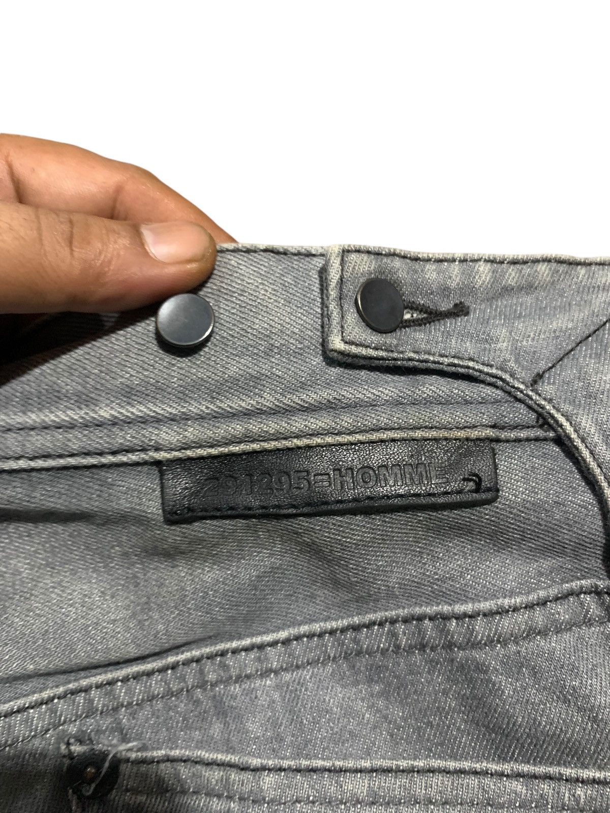 291295=Homme 291295 Homme leather cowhide part straight fit jeans Size US 33 - 12 Thumbnail