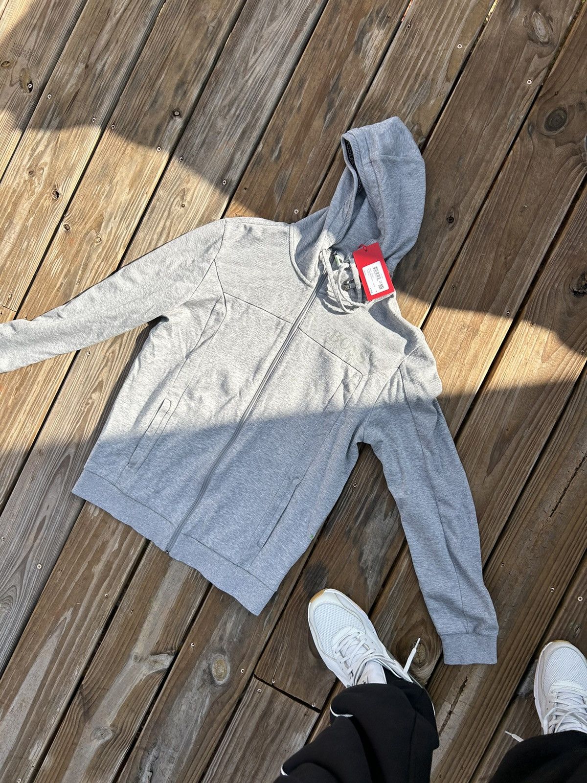 Hugo Boss HUGO Light Gray Zip-Up Hoodie Size US S / EU 44-46 / 1 - 3 Thumbnail