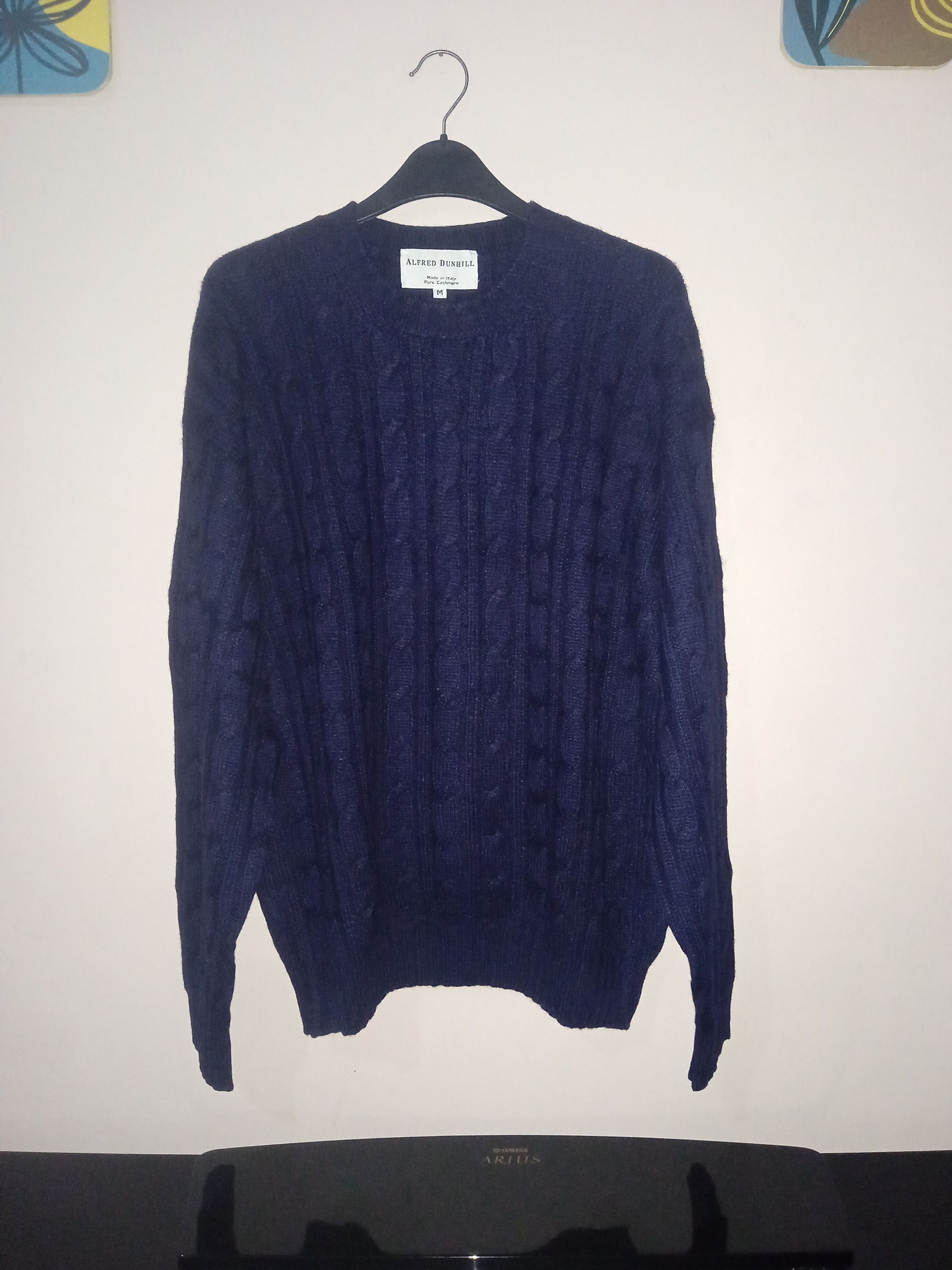 Alfred Dunhill Pure Cashmere Cable Knit Jumper Made in Italy