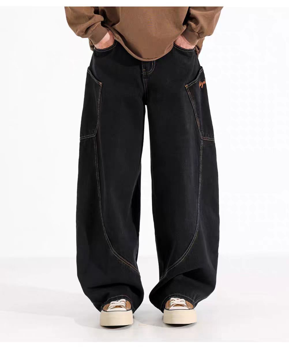 Japanese Brand × Jean Men's hip-hop trendy workwear loose wide-leg scimitar jeans Size US 34 / EU 50 - 7 Thumbnail