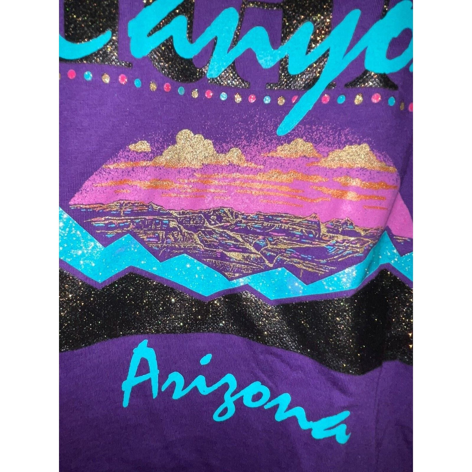 Jerzees Vintage Grand Canyon Shirt Arizona Purple Gold Tee VTG Large Size US L / EU 52-54 / 3 - 5 Thumbnail