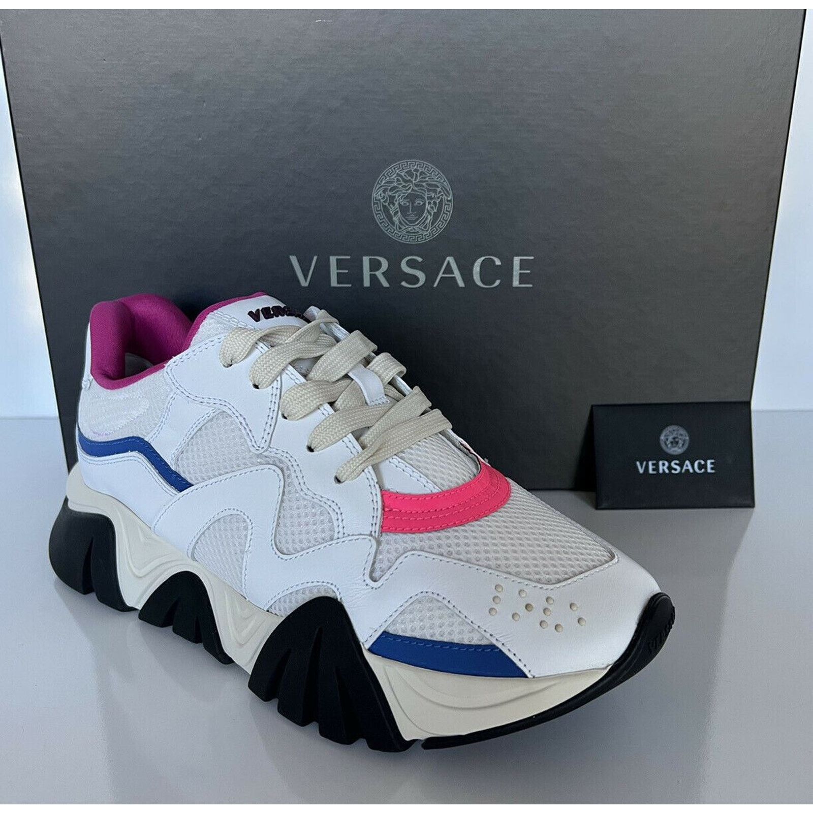 Versace VERSACE SQUALO WHITE MULTI TRAINERS Sneakers 10 US (40 Euro) Size US 10 / IT 40 - 3 Thumbnail