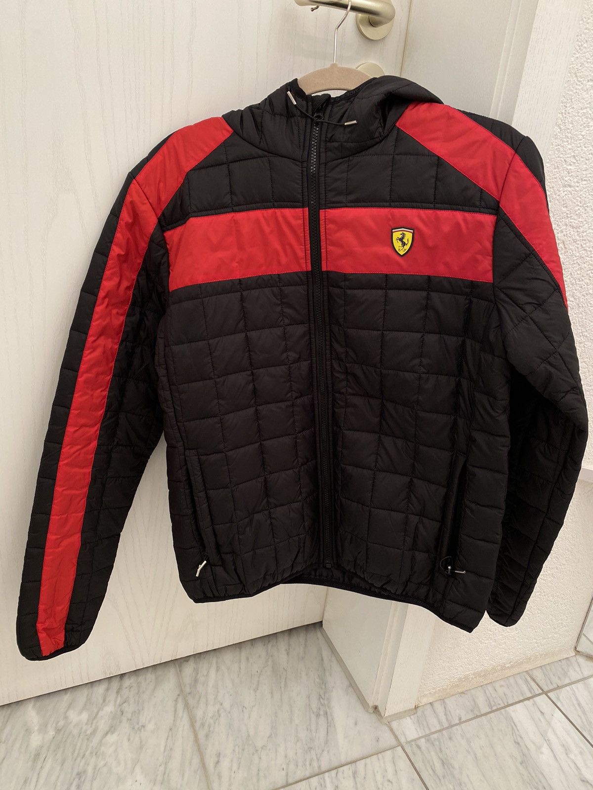 image of Ferrari Racing Logo Padded Jacket Black S, Men's (Size Small)