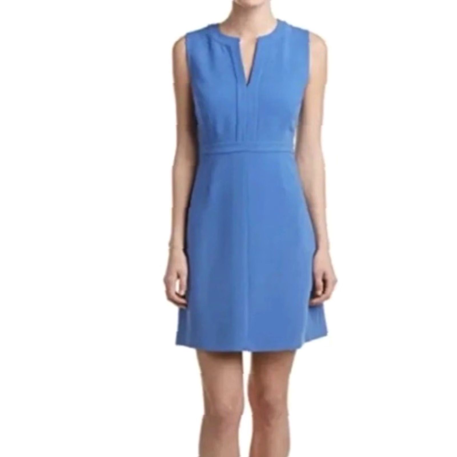 Diane von Furstenberg Diane von Furstenberg Dress Womens Size 2 Purple Fleur Split Neck Shift Short NWT Size XS / US 0-2 / IT 36-38 - 2 Thumbnail