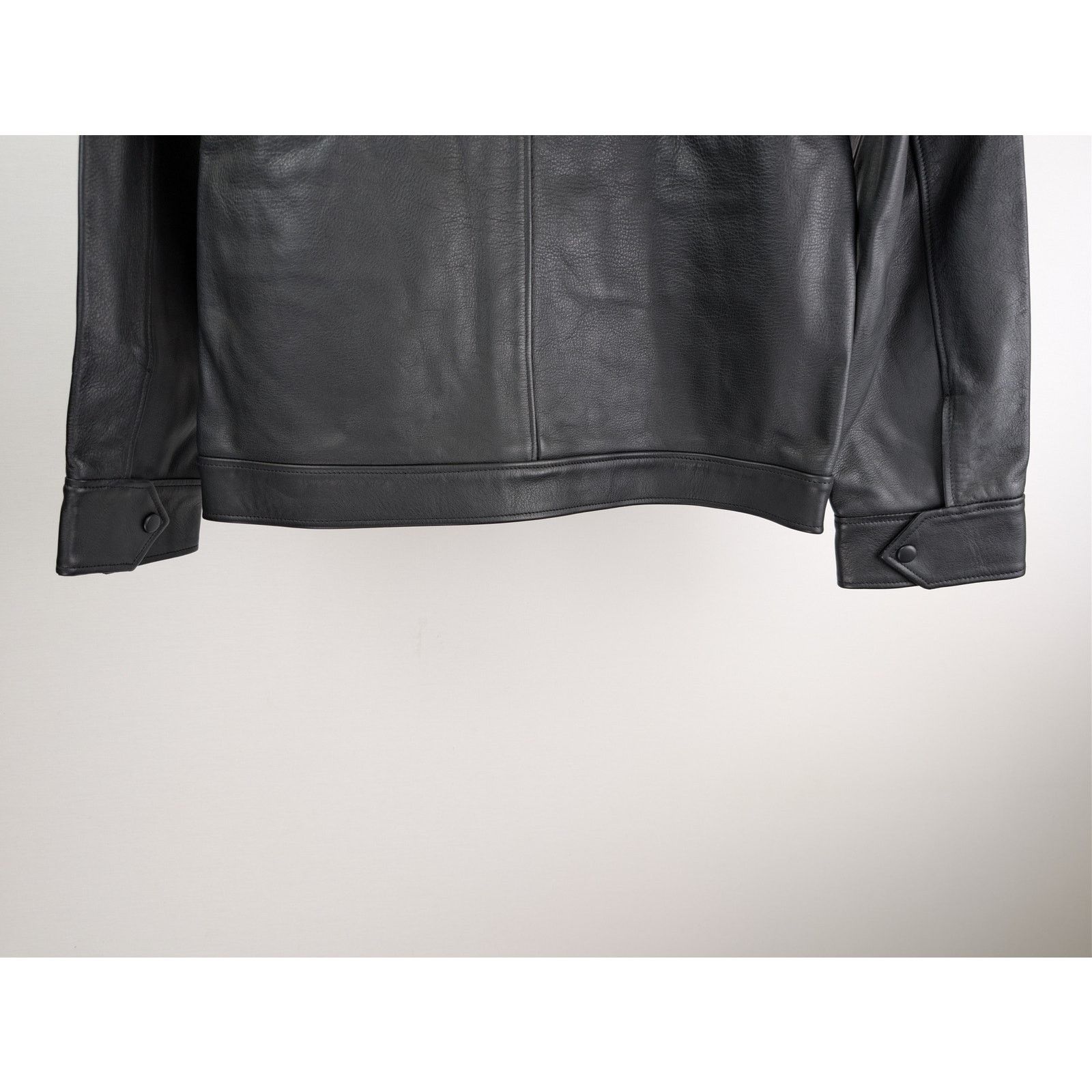 Officine Generale o1rshd1 Dafoe Bomber Grained Leather Jacket in Black Size US M / EU 48-50 / 2 - 14 Thumbnail