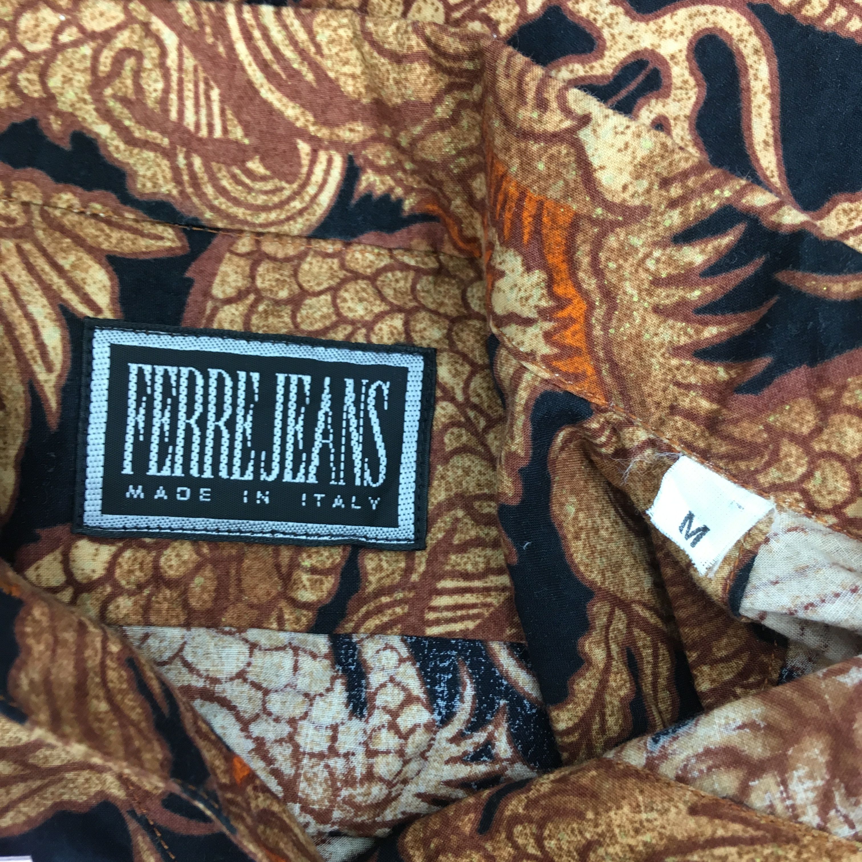 If Six Was Nine Vintage Ferre Jeans Italy Dragon Motif Sukajan Party Disco Size US M / EU 48-50 / 2 - 9 Thumbnail