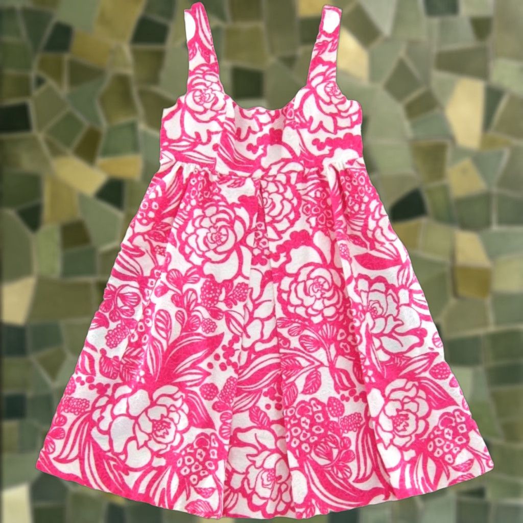 Anthropologie Vanessa Virginia Anthropologie Pink White Floral Pocket Fit Flare Apron Dress 2 Size XS / US 0-2 / IT 36-38 - 1 Thumbnail