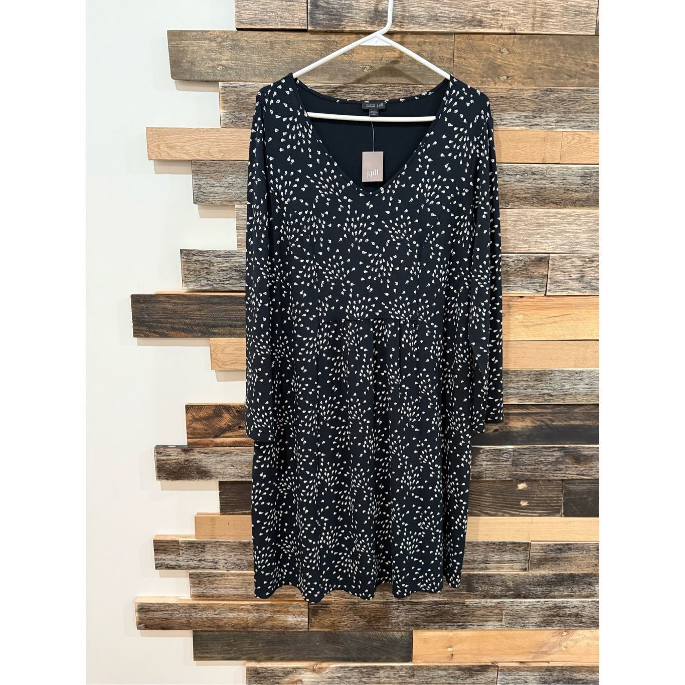 Other J Jill NWT Black Tan Print Knit Dress Wearever Collection Lo Size XL / US 12-14 / IT 48-50 - 1 Thumbnail