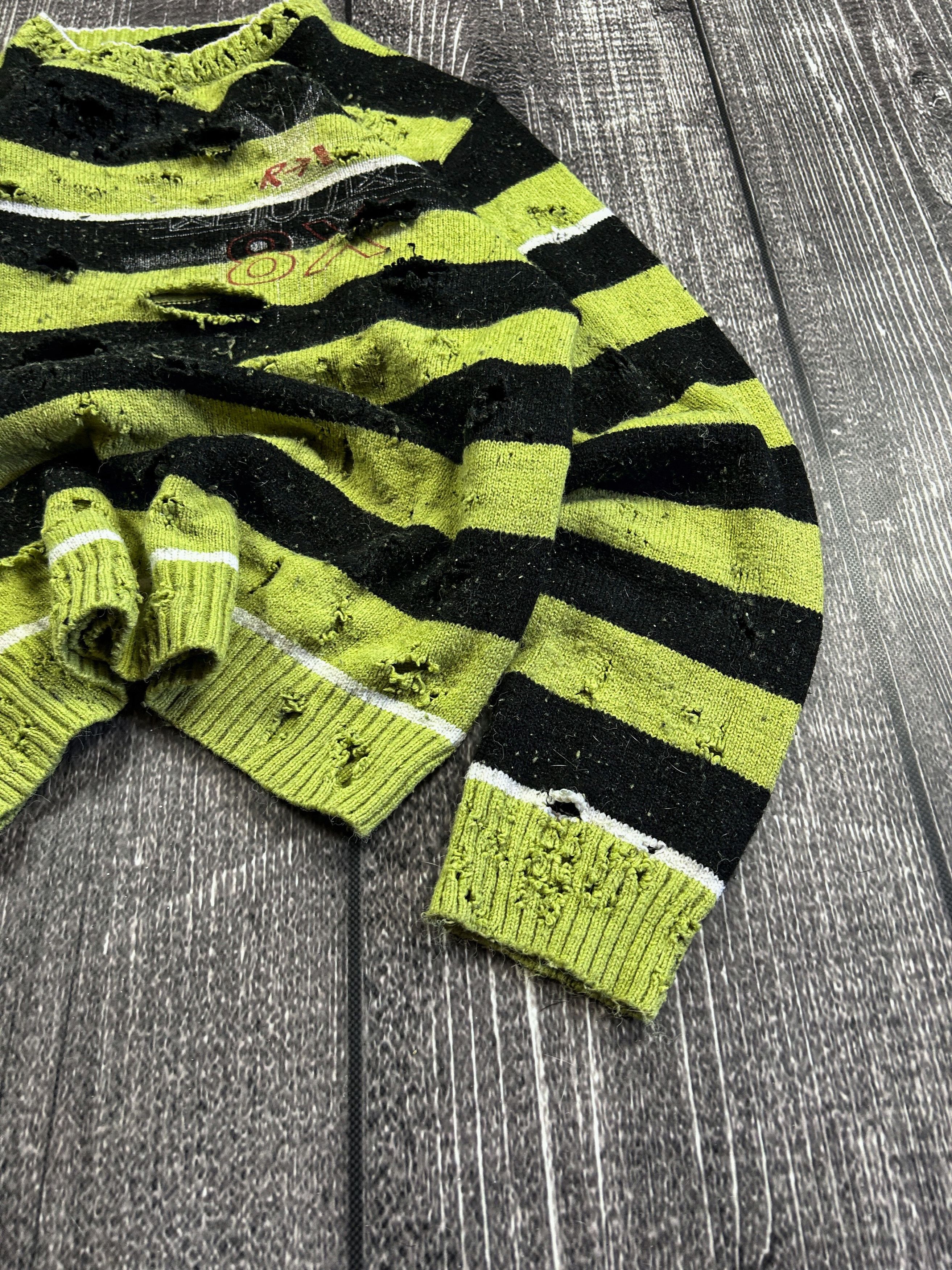 Japanese Brand Y2K Distressed Striped Grunge Knit Sweater Punk Archive Size US M / EU 48-50 / 2 - 5 Thumbnail