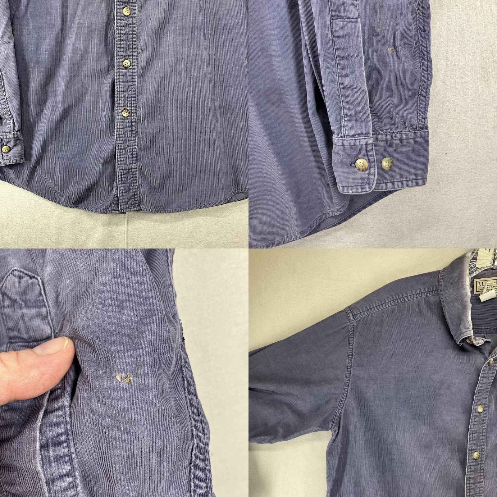 Vintage VINTAGE L.L. Bean Pinwale Corduroy Button-Up Shirt Mens M Periwinkle Cotton Wear Shirt Size US M / EU 48-50 / 2 - 9 Thumbnail
