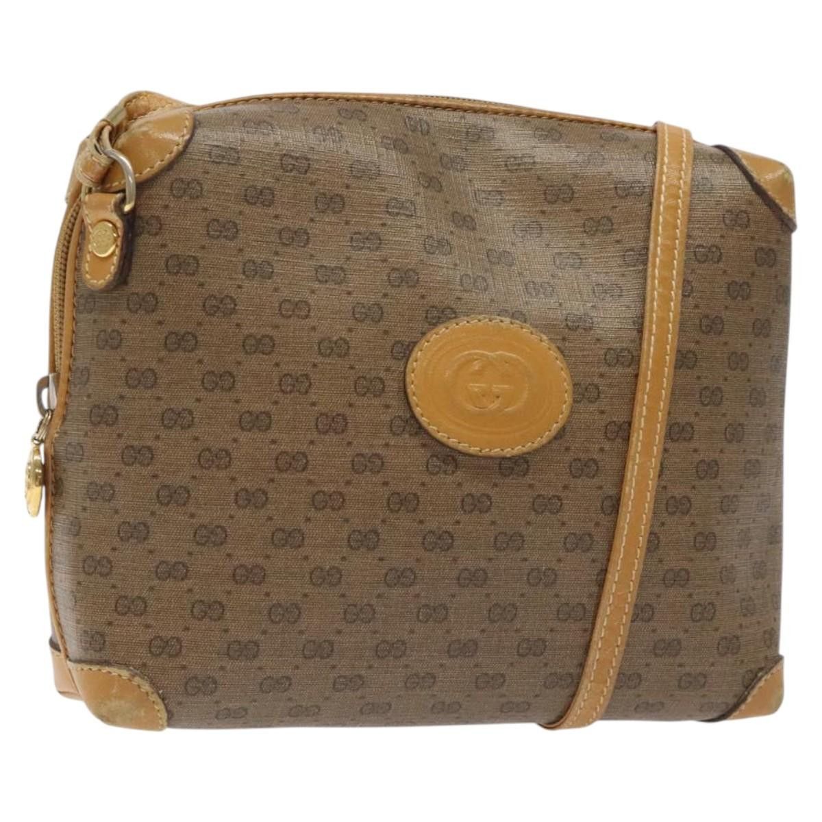 GUCCI Micro GG Supreme Shoulder Bag Pvc Beige Gold 007 115