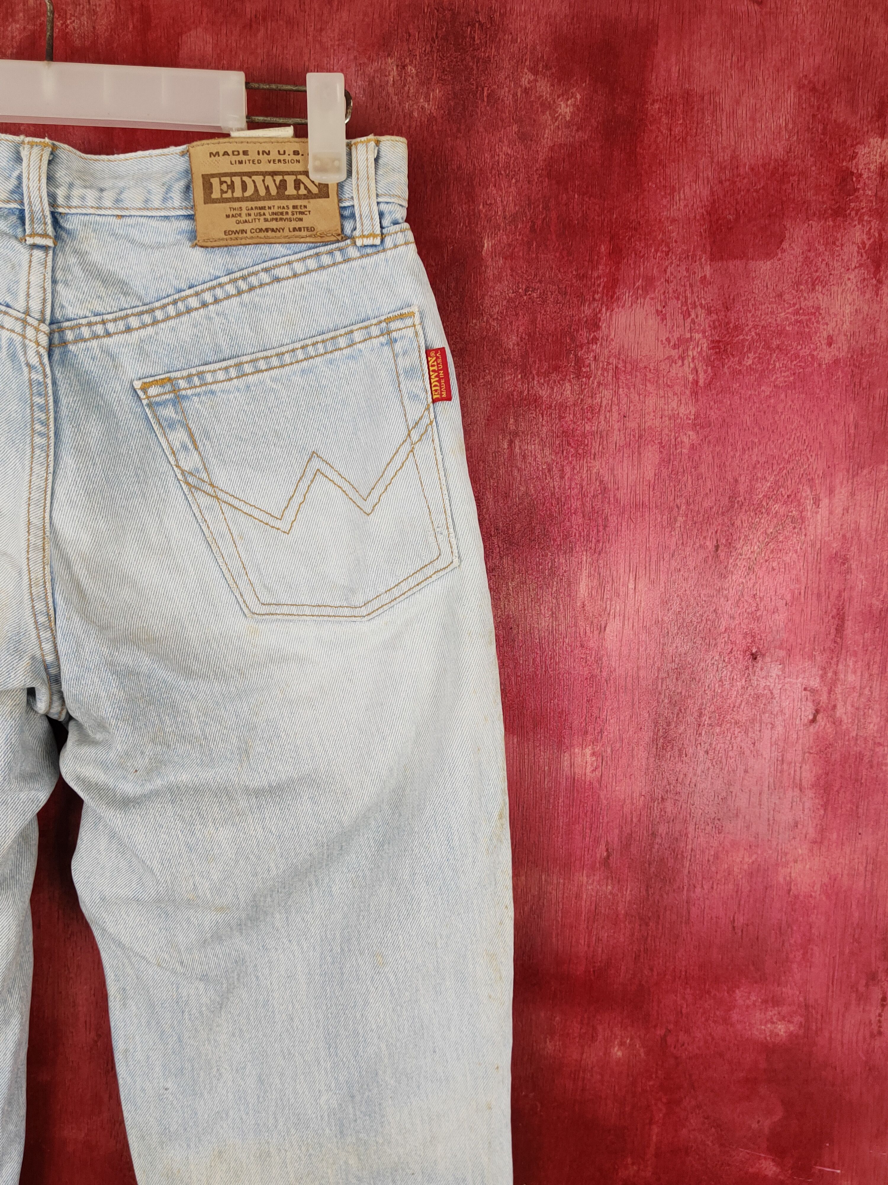 Edwin Edwin vintage Blue Faded Distressed Ripped Jeans #S1809 Size US 29 - 12 Thumbnail