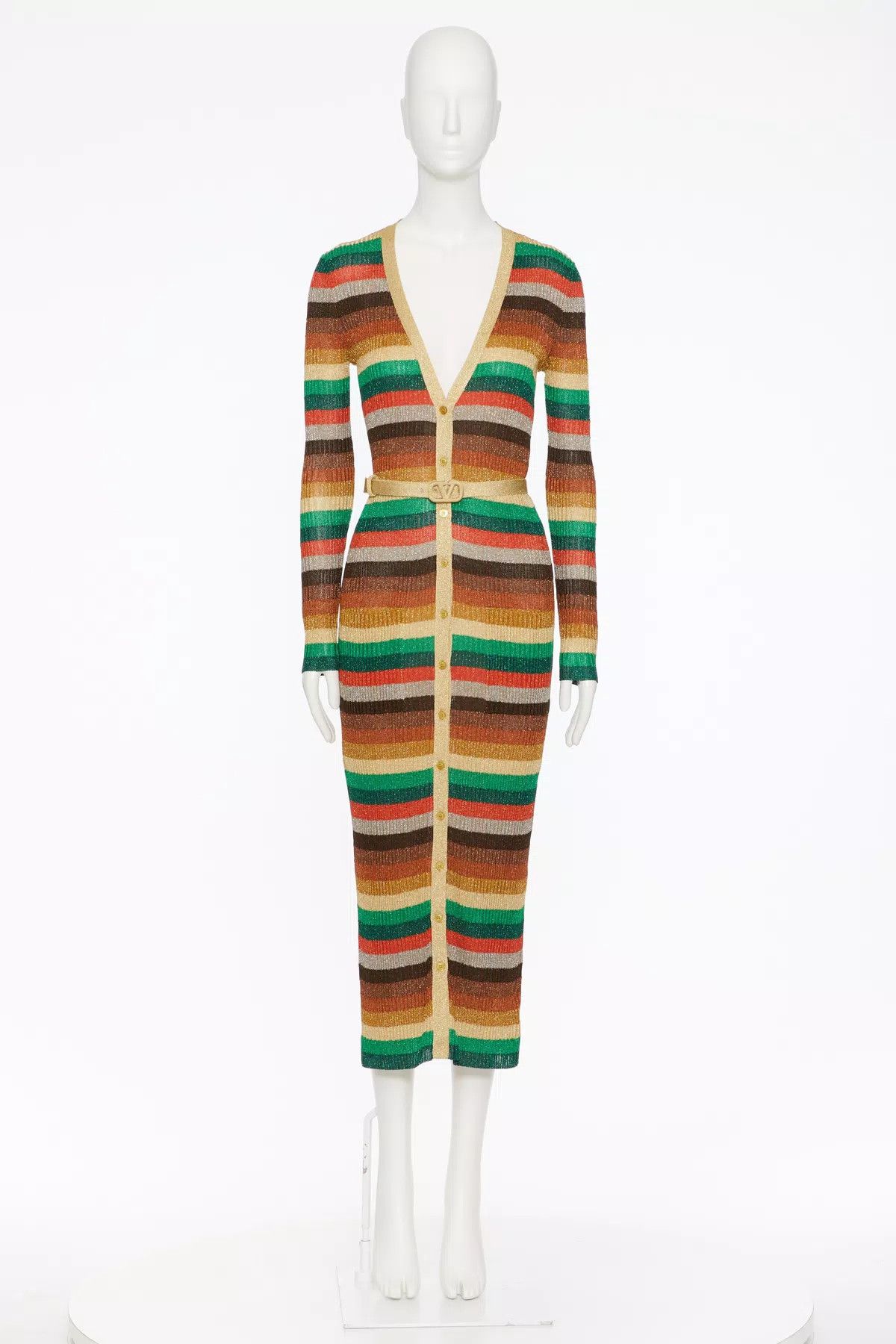 Valentino o1s1wg111125 Jacquard Lurex Cardigan in Multicolor Size S / US 4 / IT 40 - 2 Thumbnail