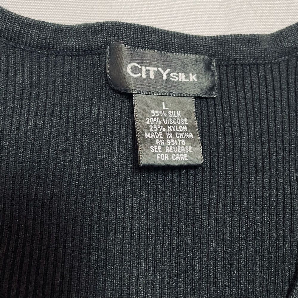 Other City Silk V-neck 3/4 Sleeve Beaded Black Sweater Size L Size L / US 10 / IT 46 - 9 Thumbnail
