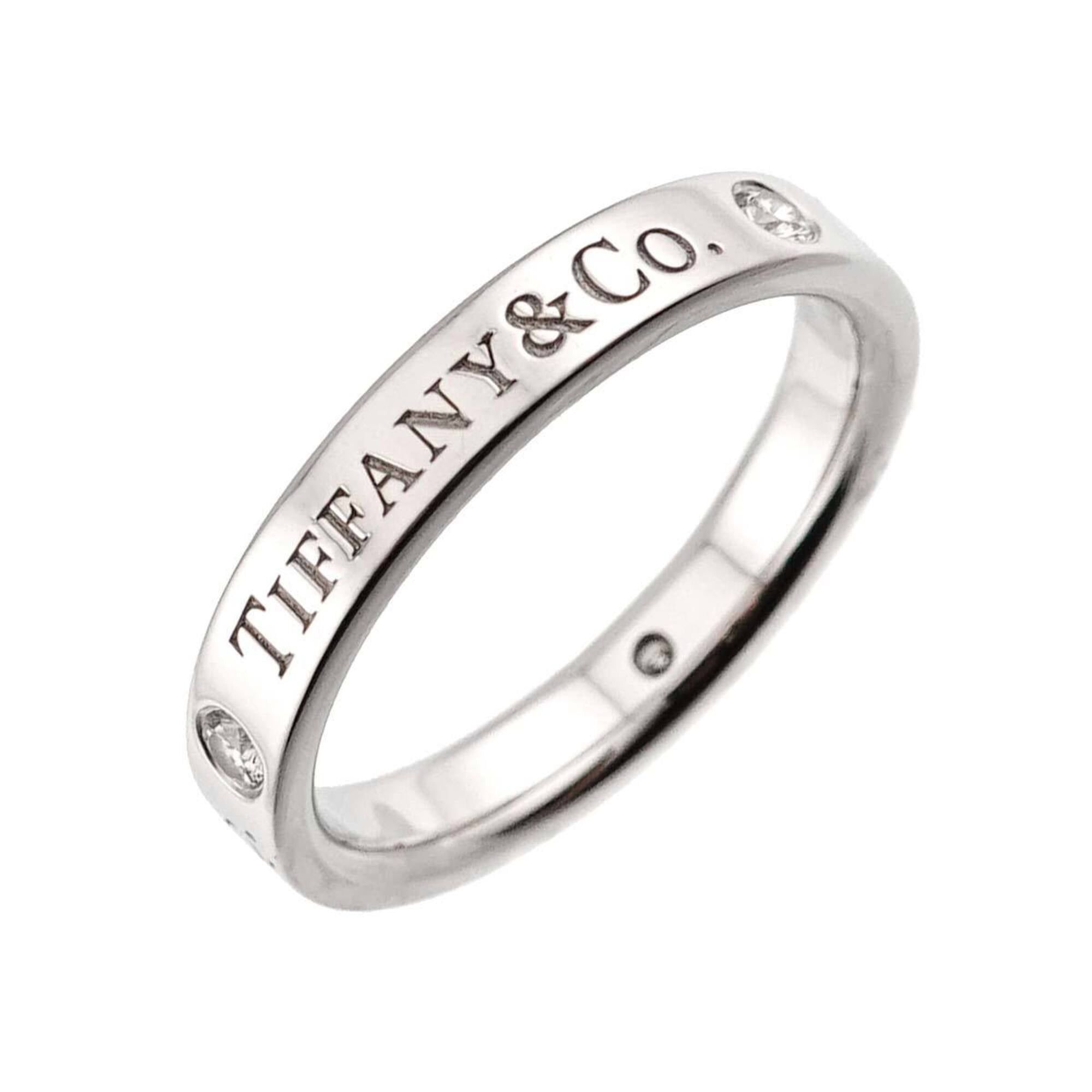 Tiffany & Co. Tiffany & Co. T&CO Flat Band Ring with 3 Diamonds, Platinum (Pt) Size ONE SIZE - 1 Thumbnail