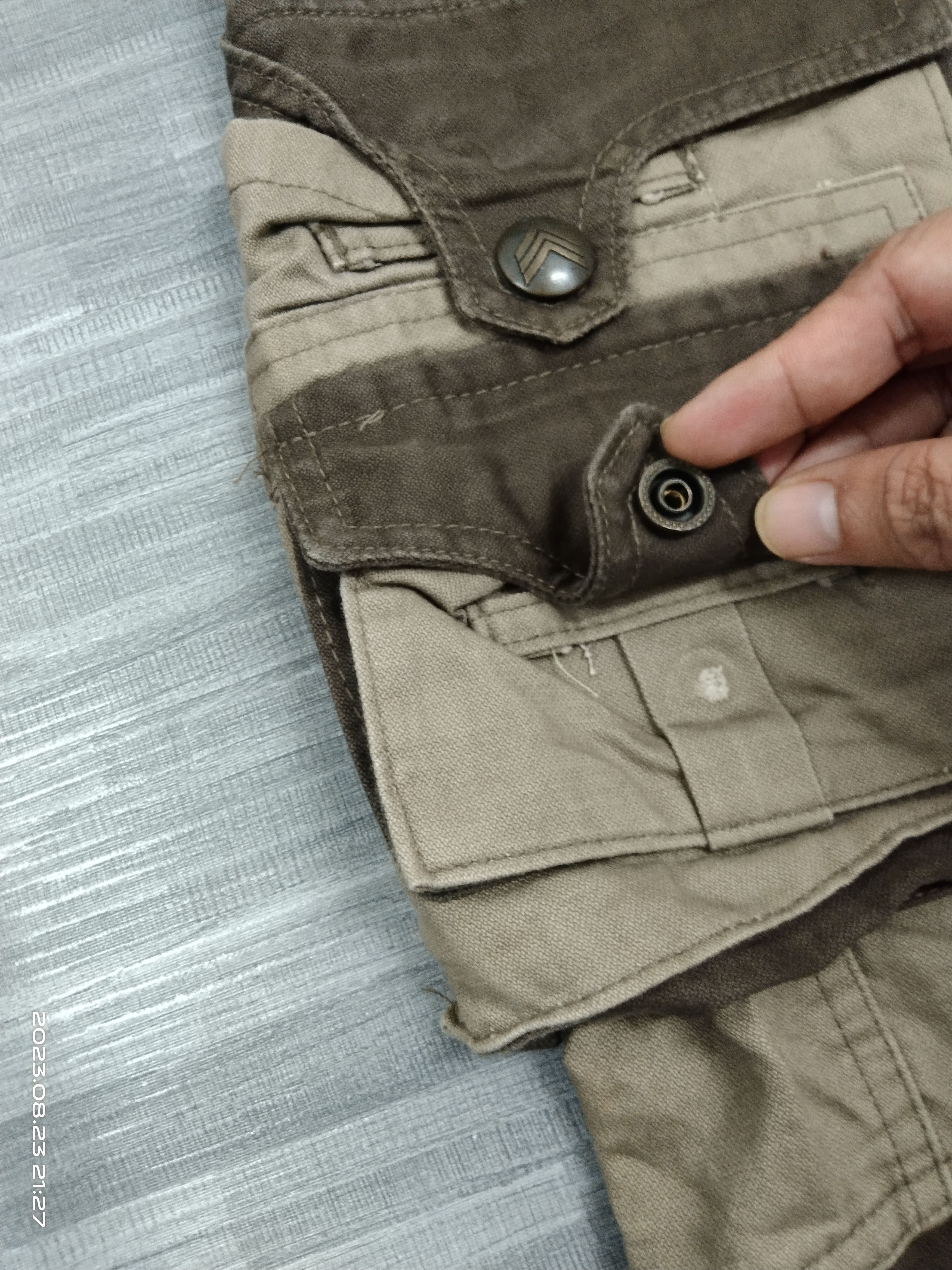 Designer BAGGY MULTIPOCKET BLUE LUIS CARGO PANTS Size US 35 - 6 Thumbnail