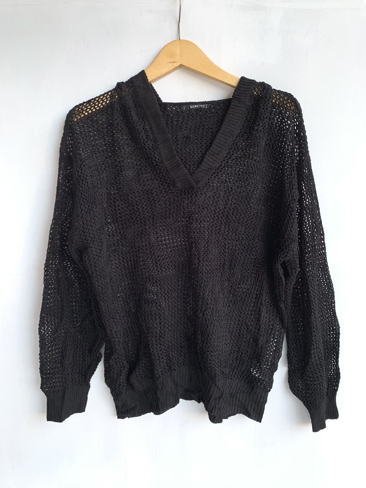 image of If Six Was Nine x Le Grande Bleu L G B Sureve Mesh Hoodie in Black (Size Large)