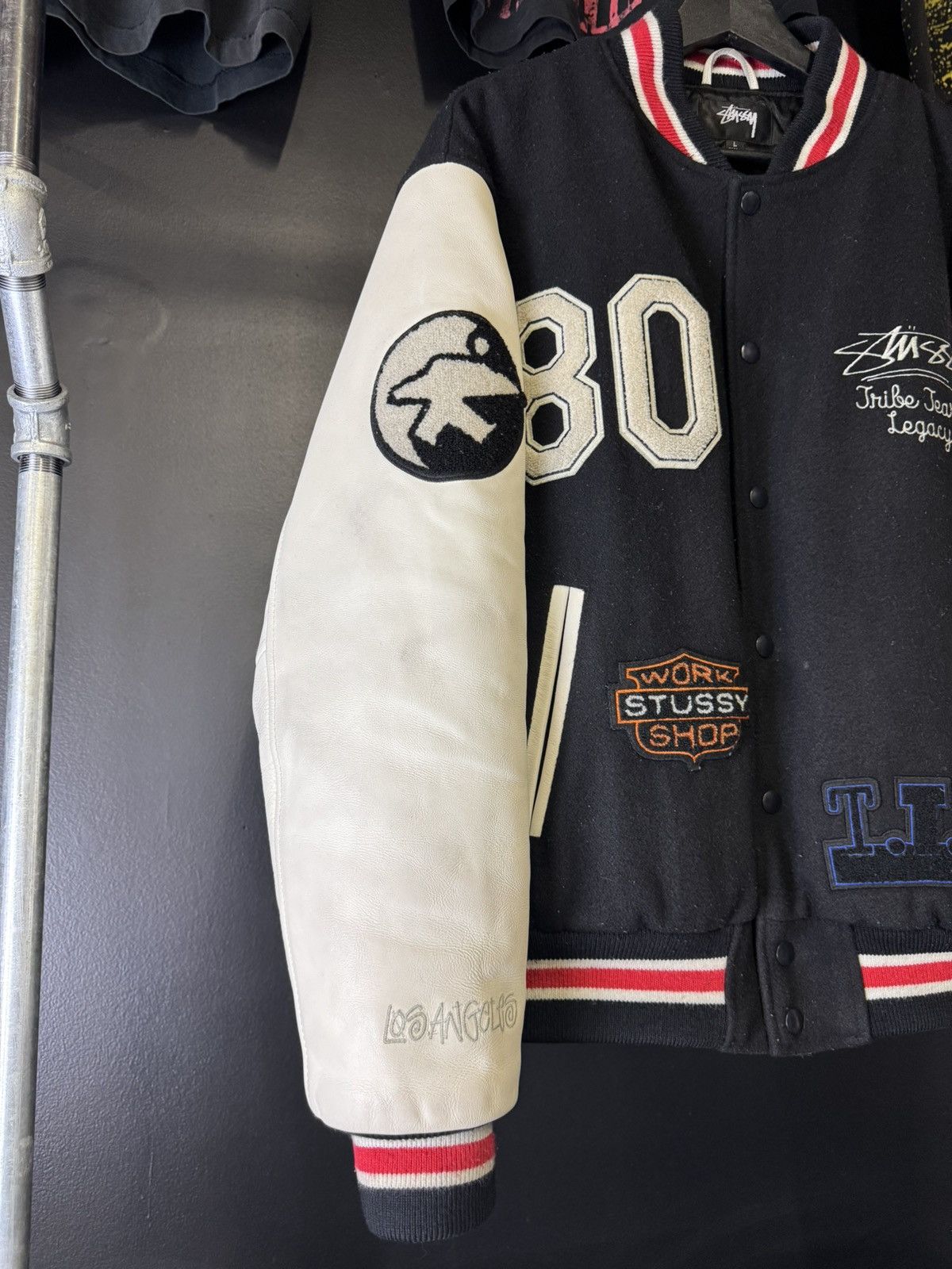 DENIM TEARS × Our Legacy × Stussy Stussy Denim Tears Varsity Jacket Size US L / EU 52-54 / 3 - 4 Thumbnail